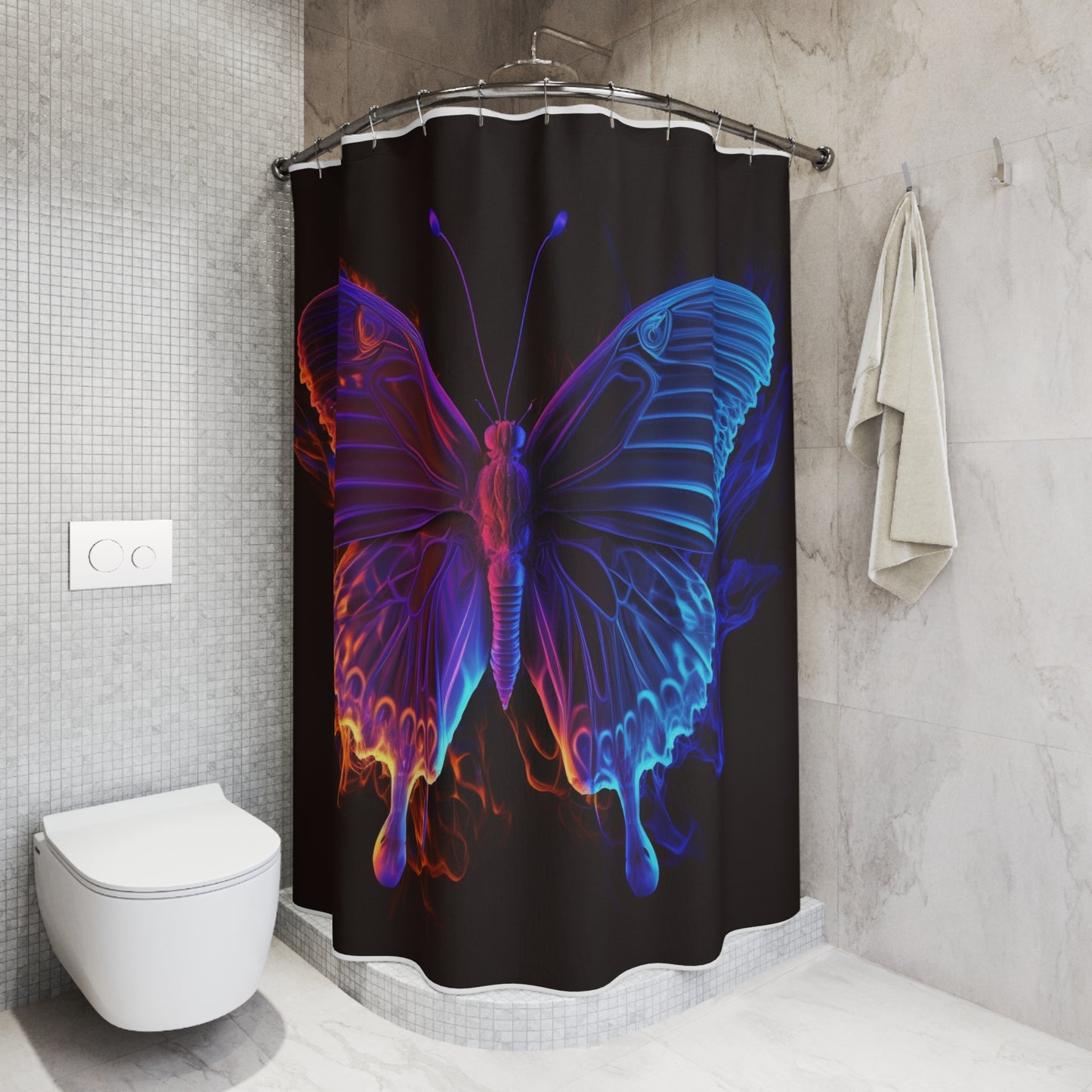 Polyester Shower Curtain Thermal Butterfly 1