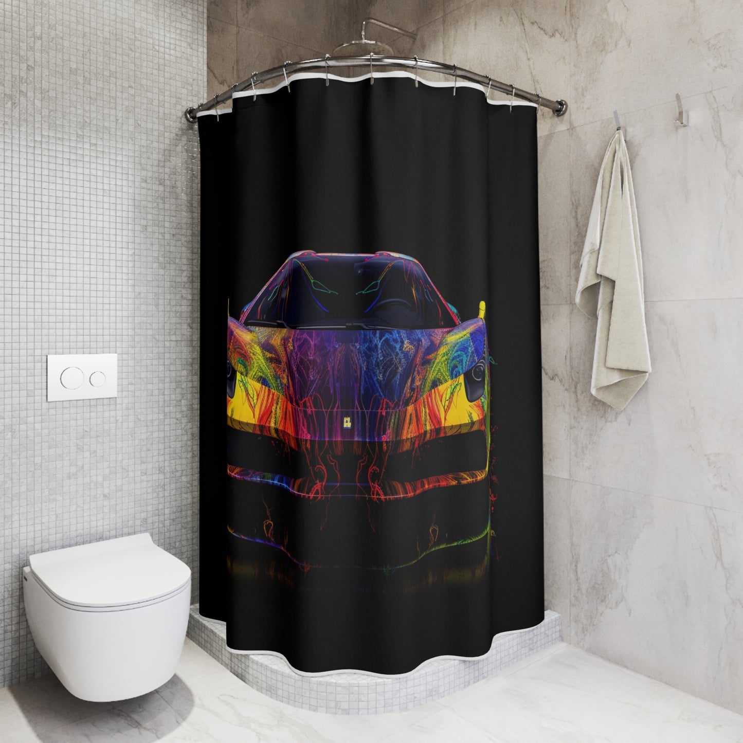 Polyester Shower Curtain Ferrari Color 2