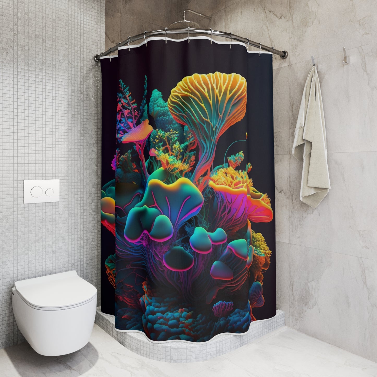Polyester Shower Curtain Macro Coral Reef 1