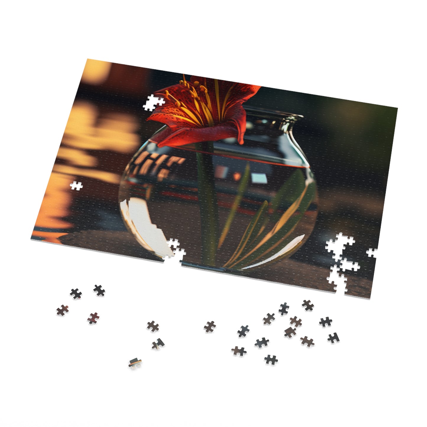 Jigsaw Puzzle (30, 110, 252, 500,1000-Piece) Red Lily in a Glass vase 2