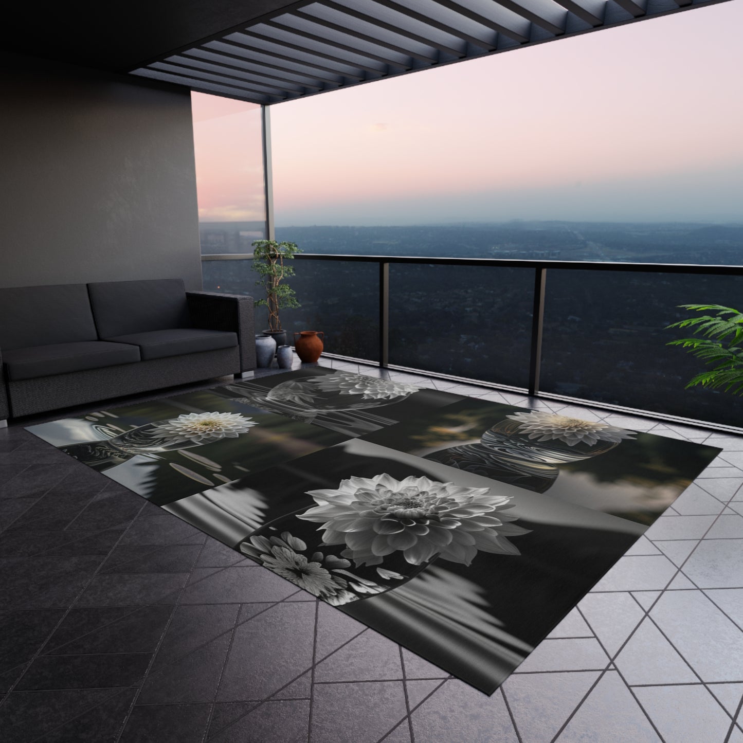 Outdoor Rug White Dahlia 5