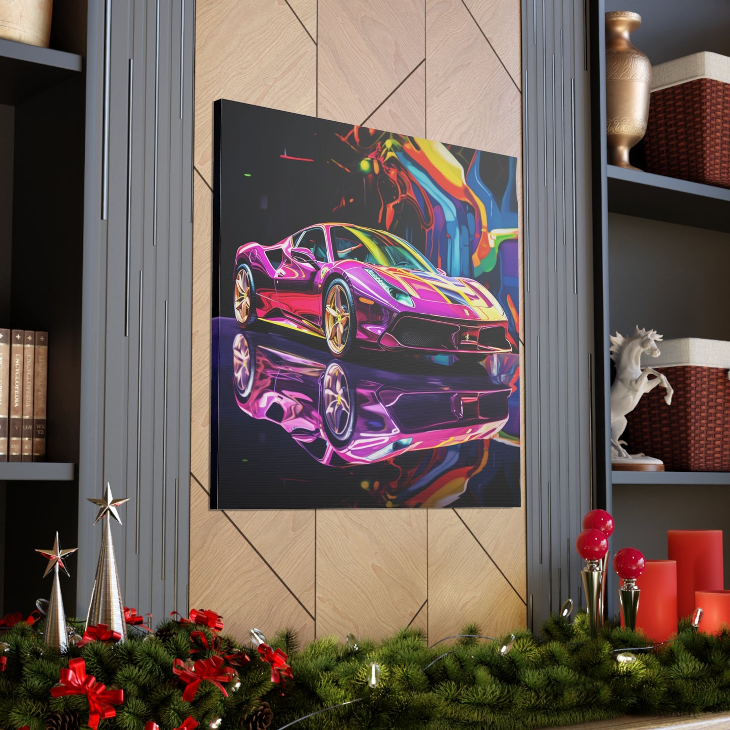 Canvas Gallery Wraps Pink Macro Ferrari 2