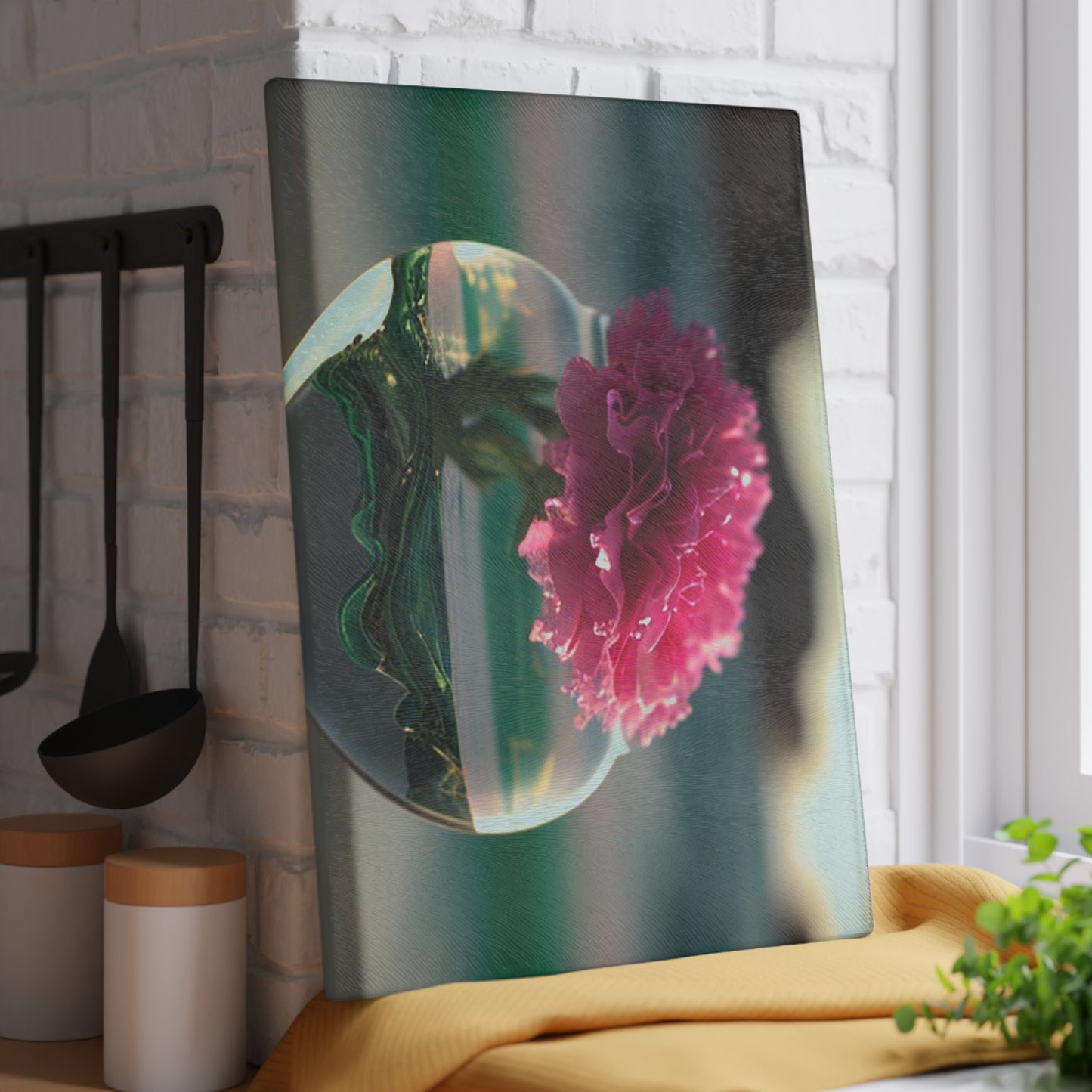 Glass Cutting Board Carnation 3