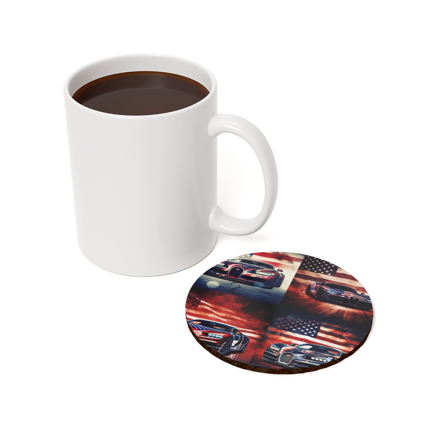Cork Back Coaster Abstract American Flag Background Bugatti 5