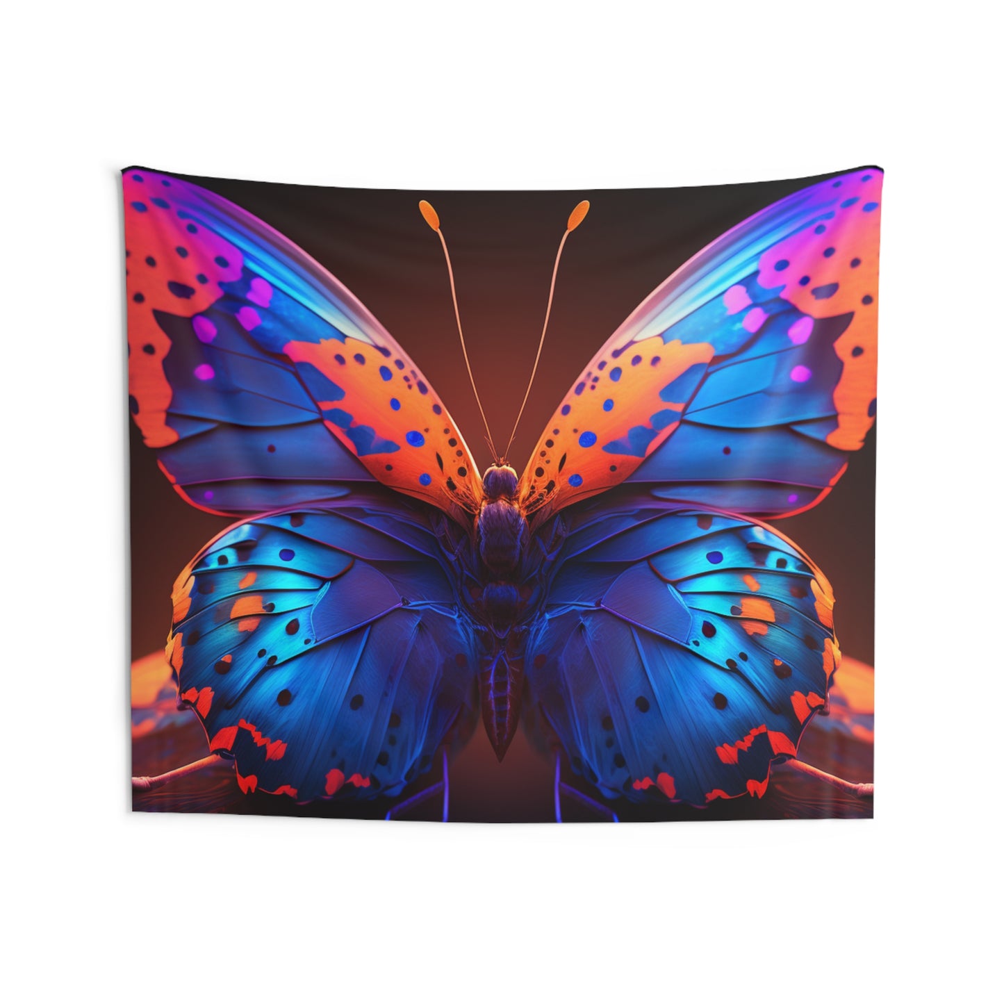 Indoor Wall Tapestries Neon Butterfly Macro 3