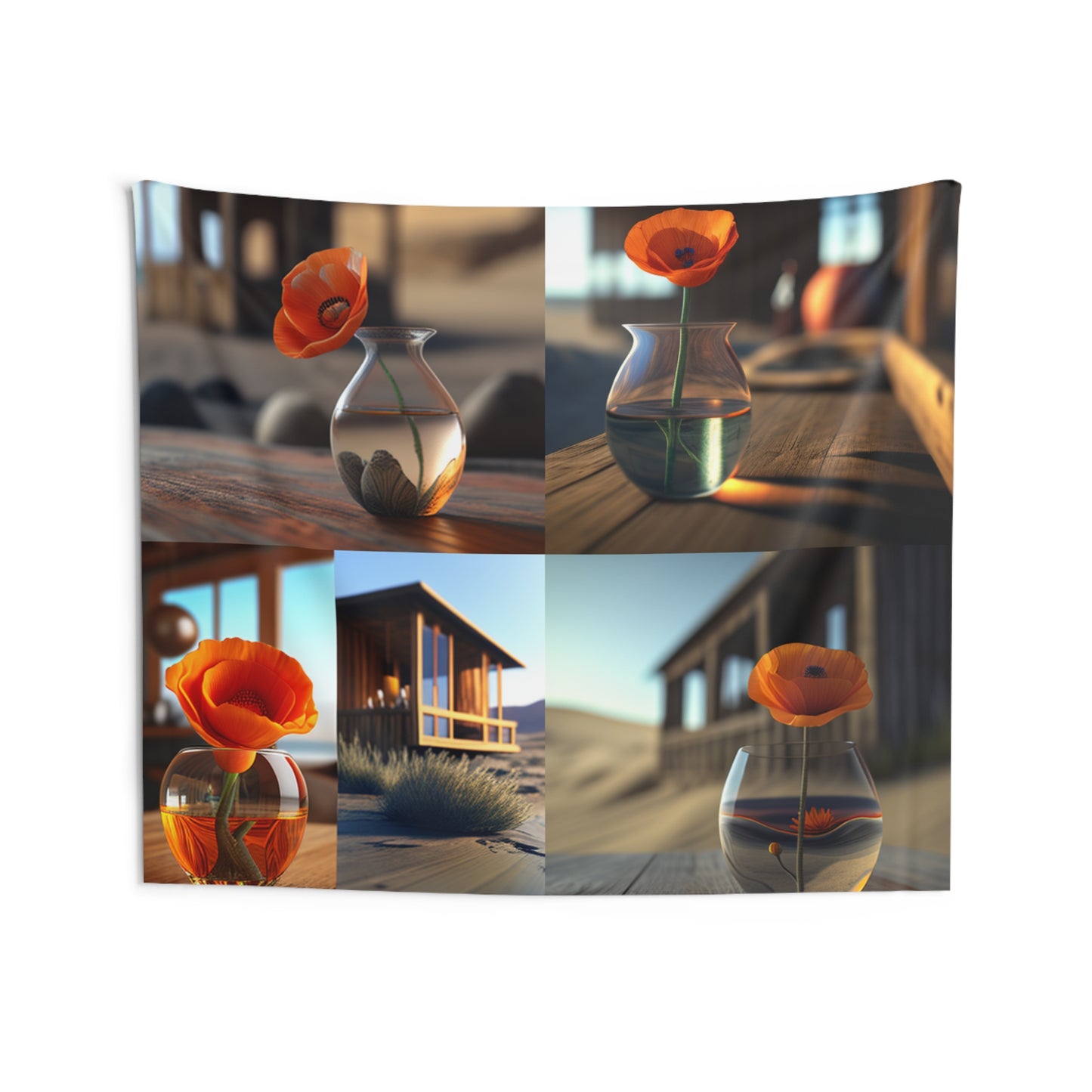 Indoor Wall Tapestries Poppy in a Glass Vase 5
