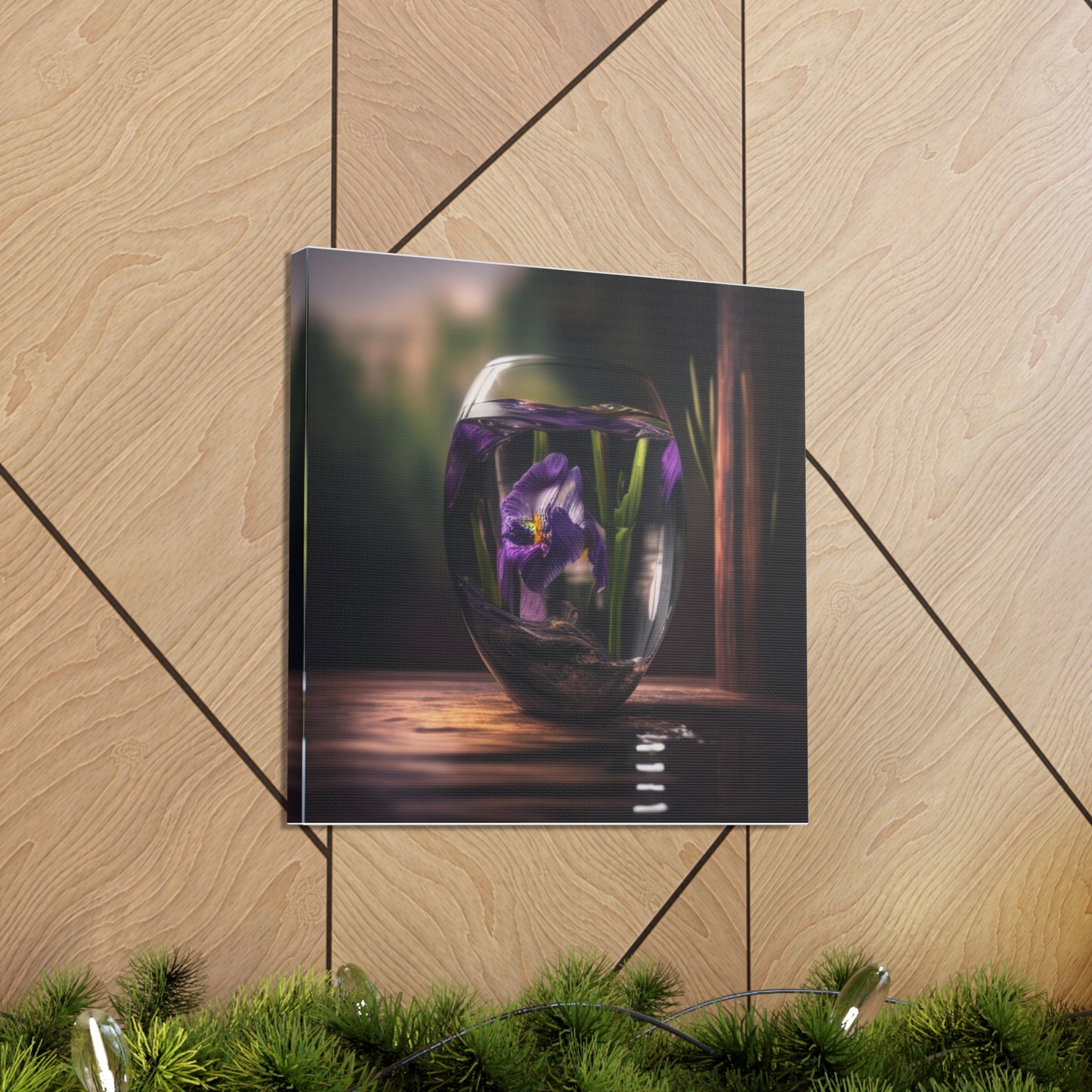 Canvas Gallery Wraps Purple Iris in a vase 4