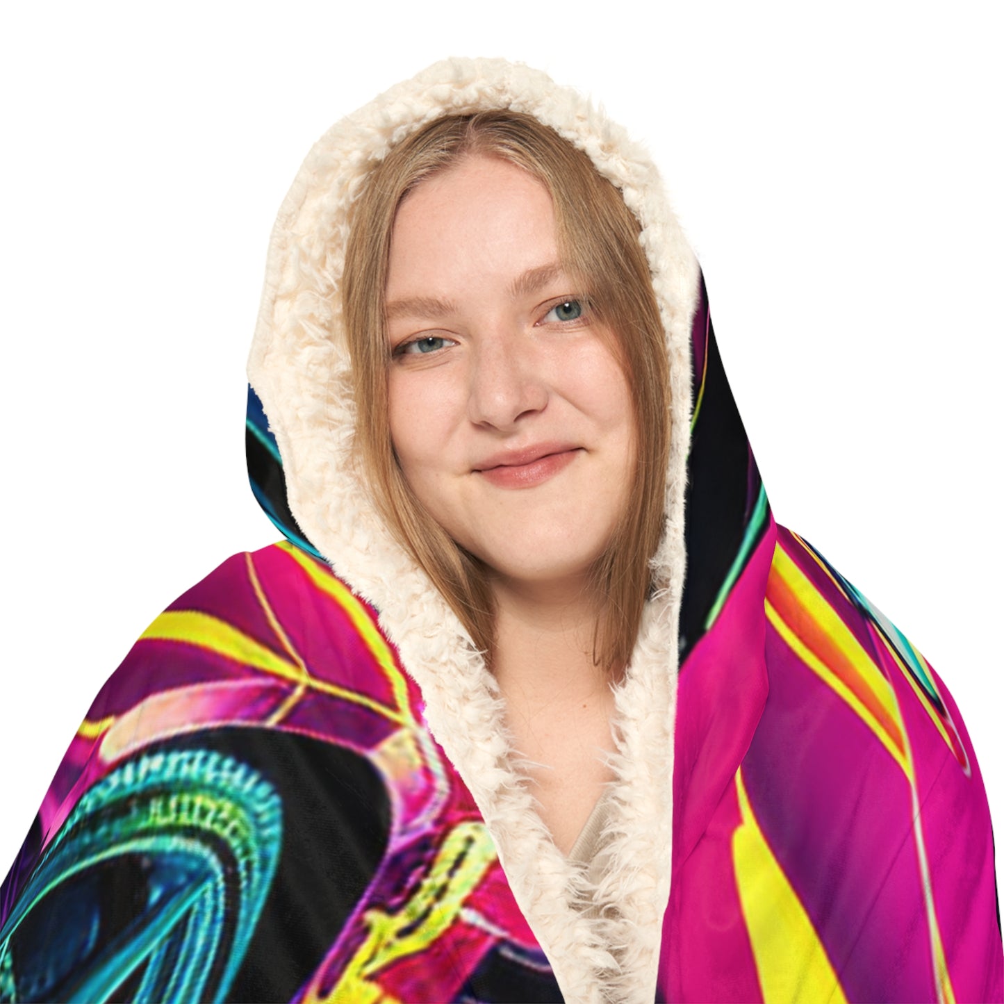 Snuggle Hooded Blanket Pink Ferrari Macro 2