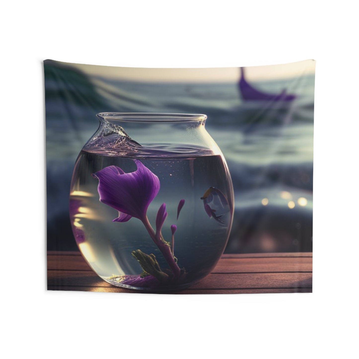 Indoor Wall Tapestries Purple Sweet pea in a vase 1