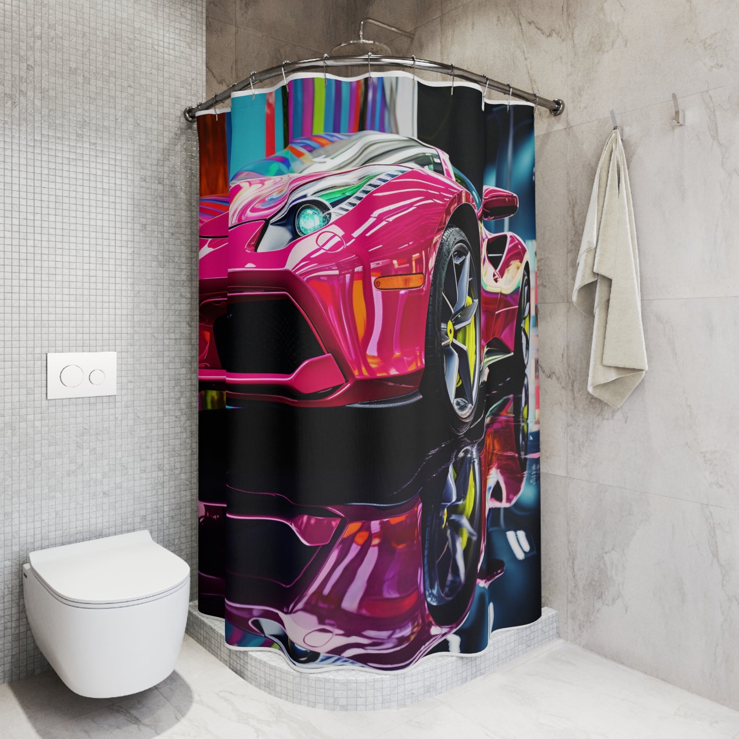 Polyester Shower Curtain Ferrari Flair Macro 2