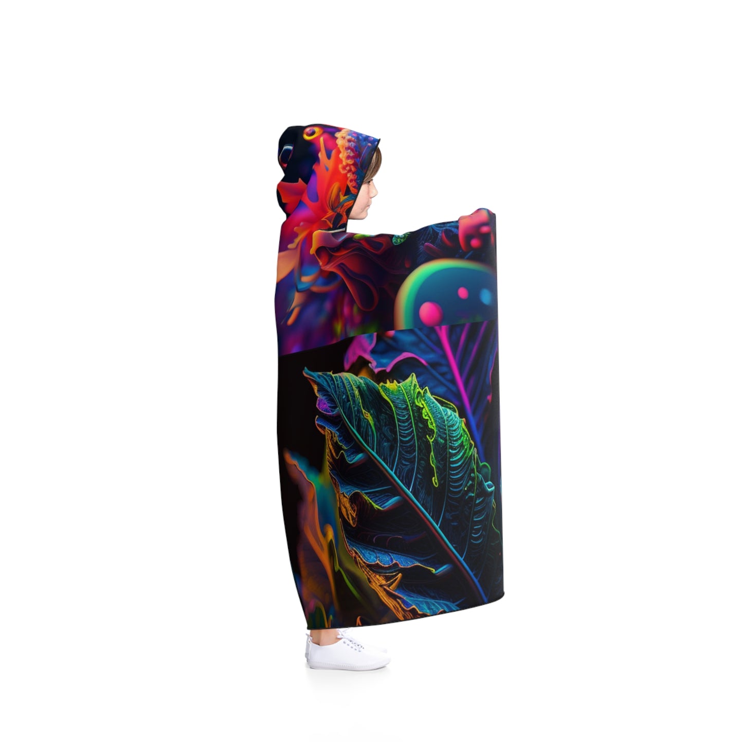 Hooded Blanket Florescent Skull Death 5