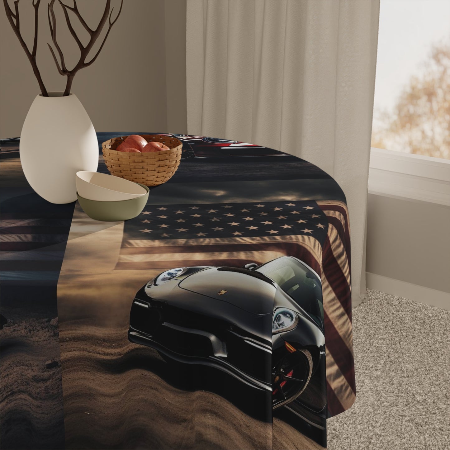 Tablecloth American Flag Background Porsche 5