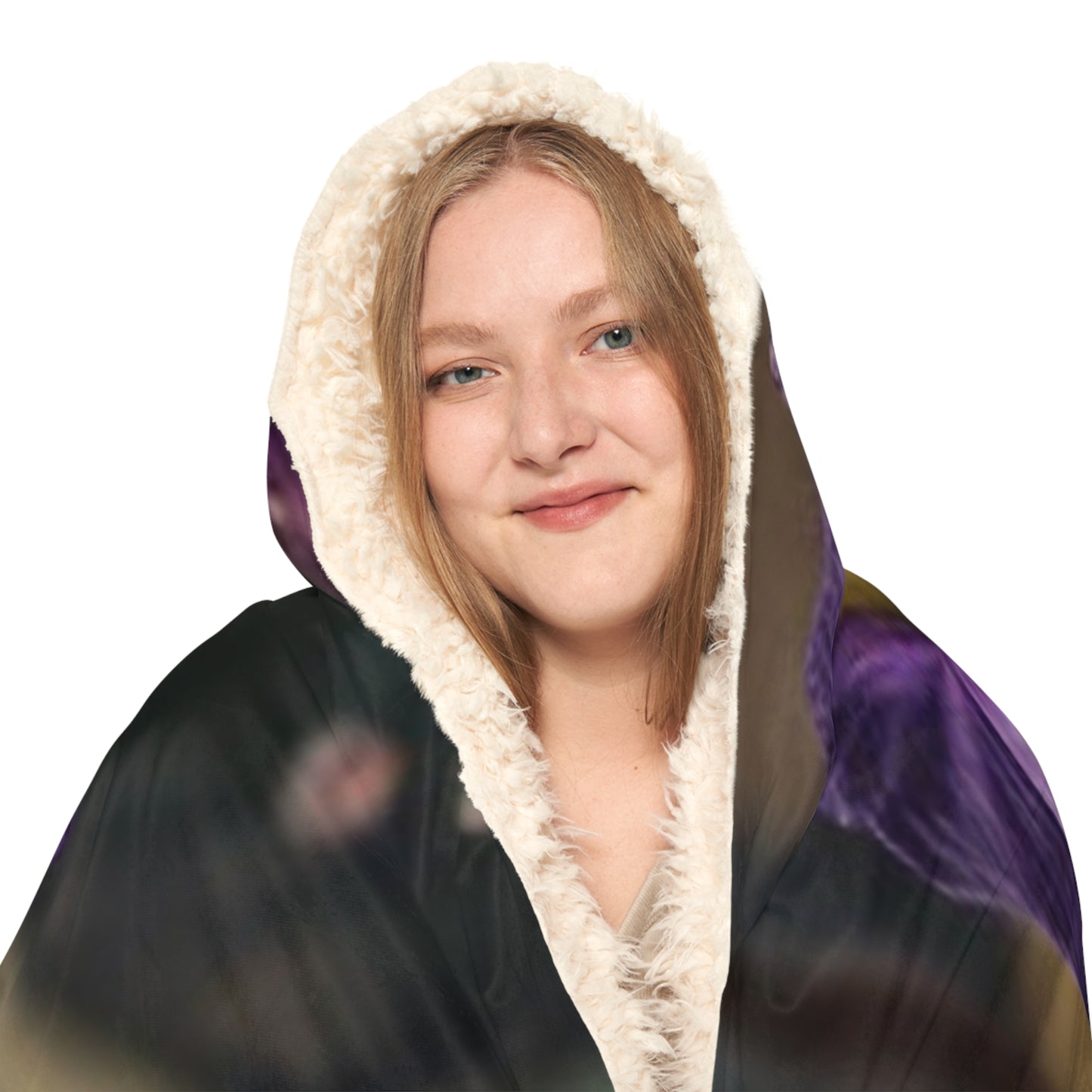 Snuggle Hooded Blanket Purple Iris in a vase 1