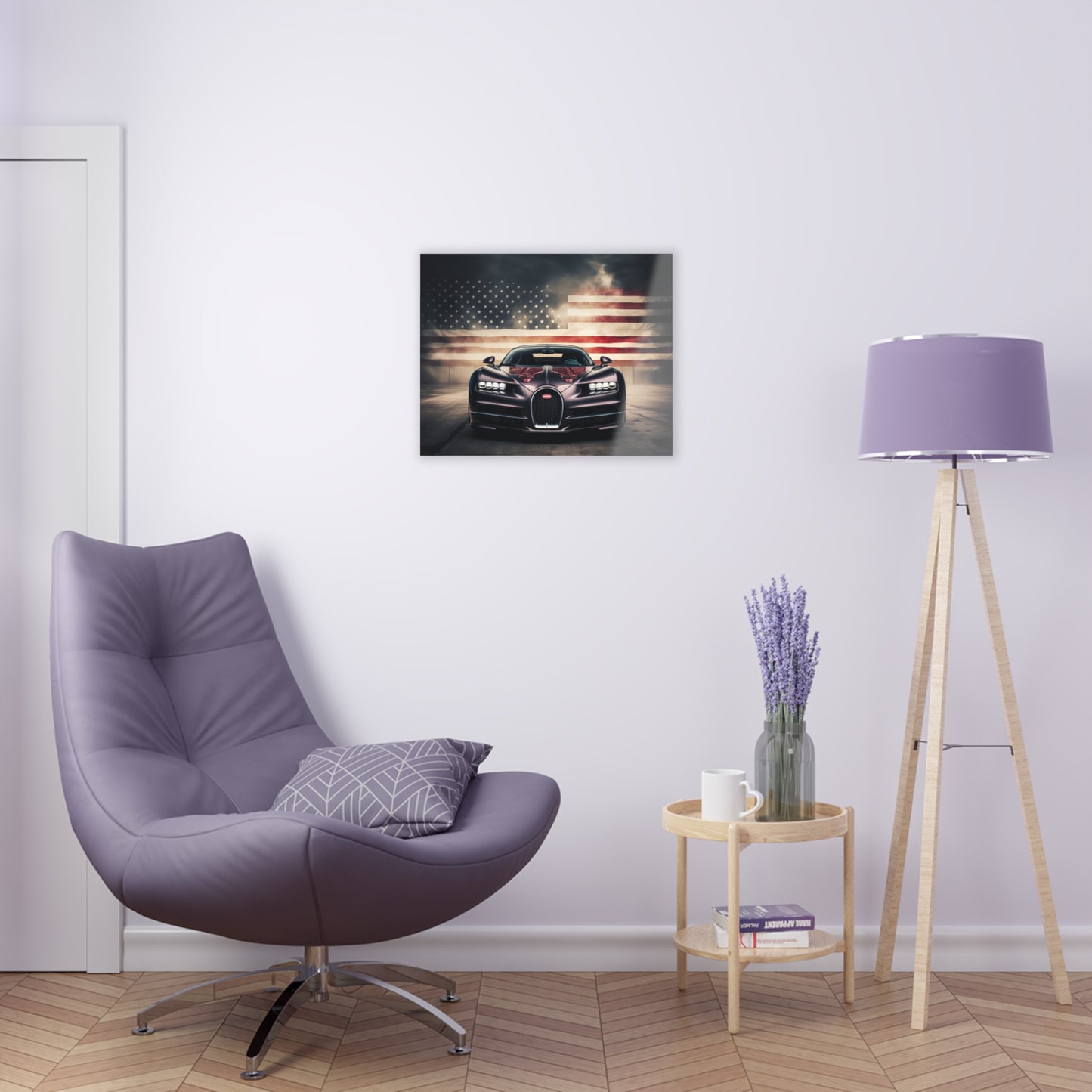 Acrylic Prints American Flag Background Bugatti 2