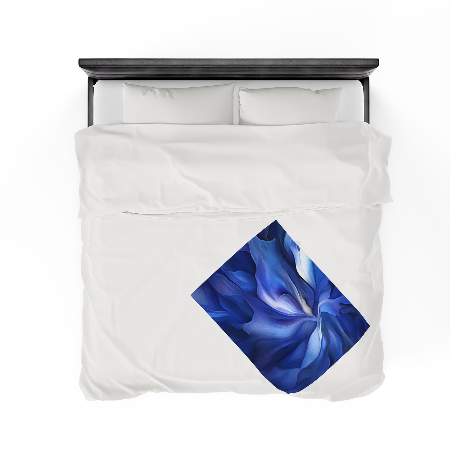 Velveteen Plush Blanket Abstract Blue Tulip 3