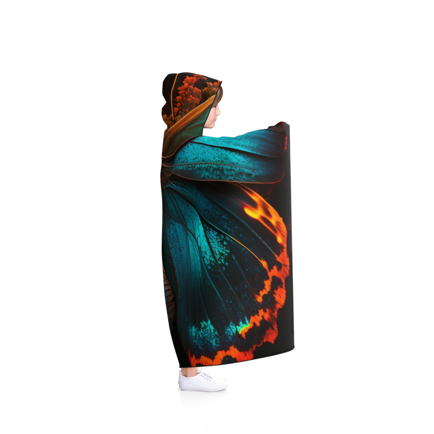 Hooded Blanket Neon Butterfly Flair 3