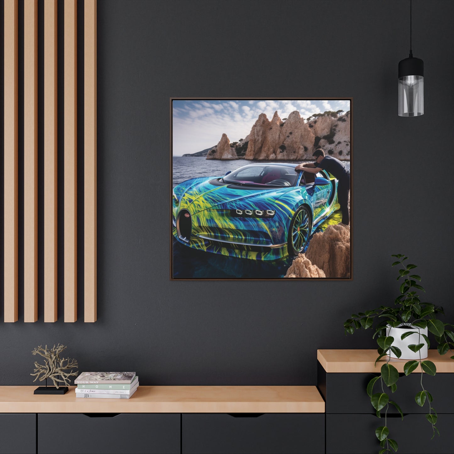 Gallery Canvas Wraps, Square Frame Bugatti Water 1