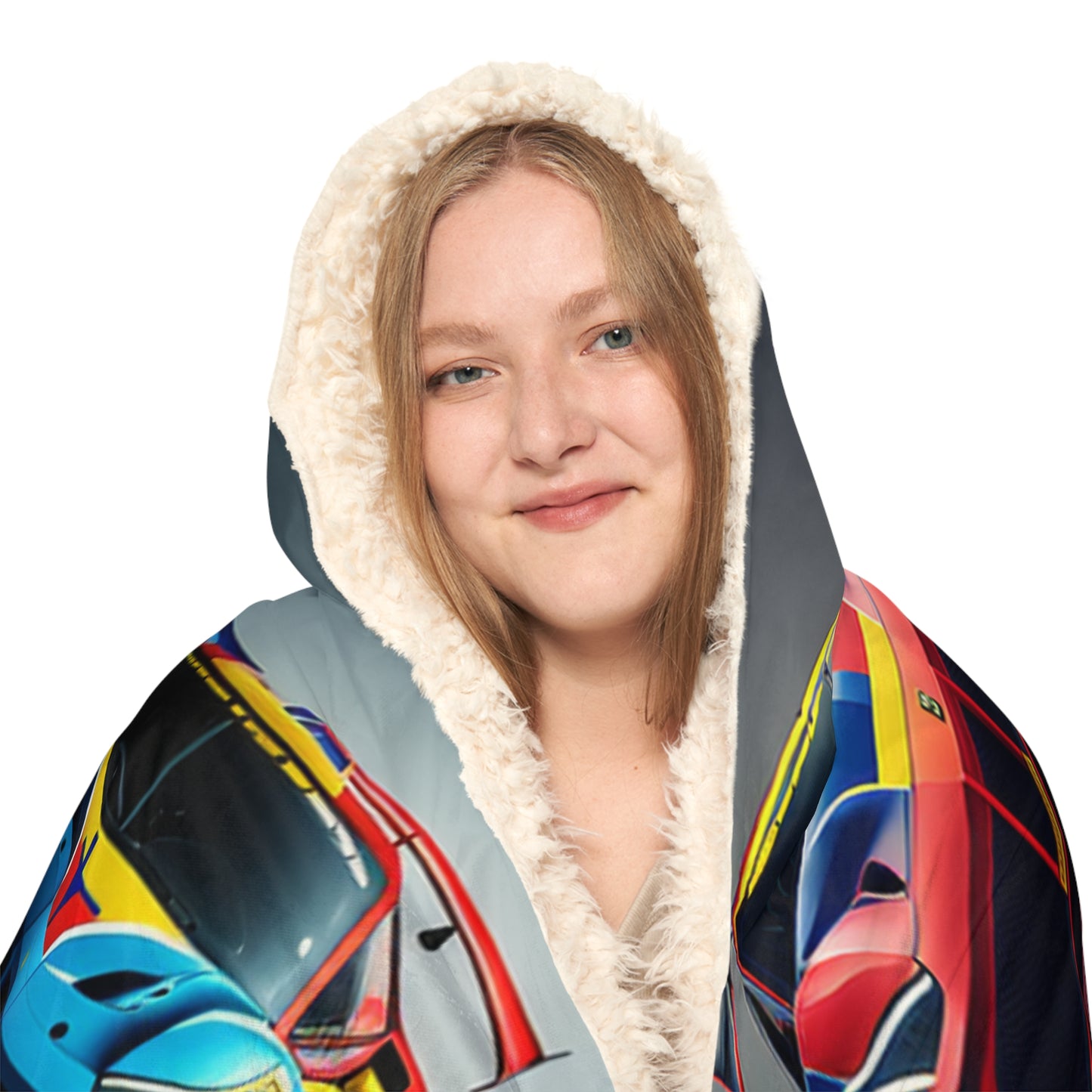 Snuggle Hooded Blanket Ferrari Red Blue 5