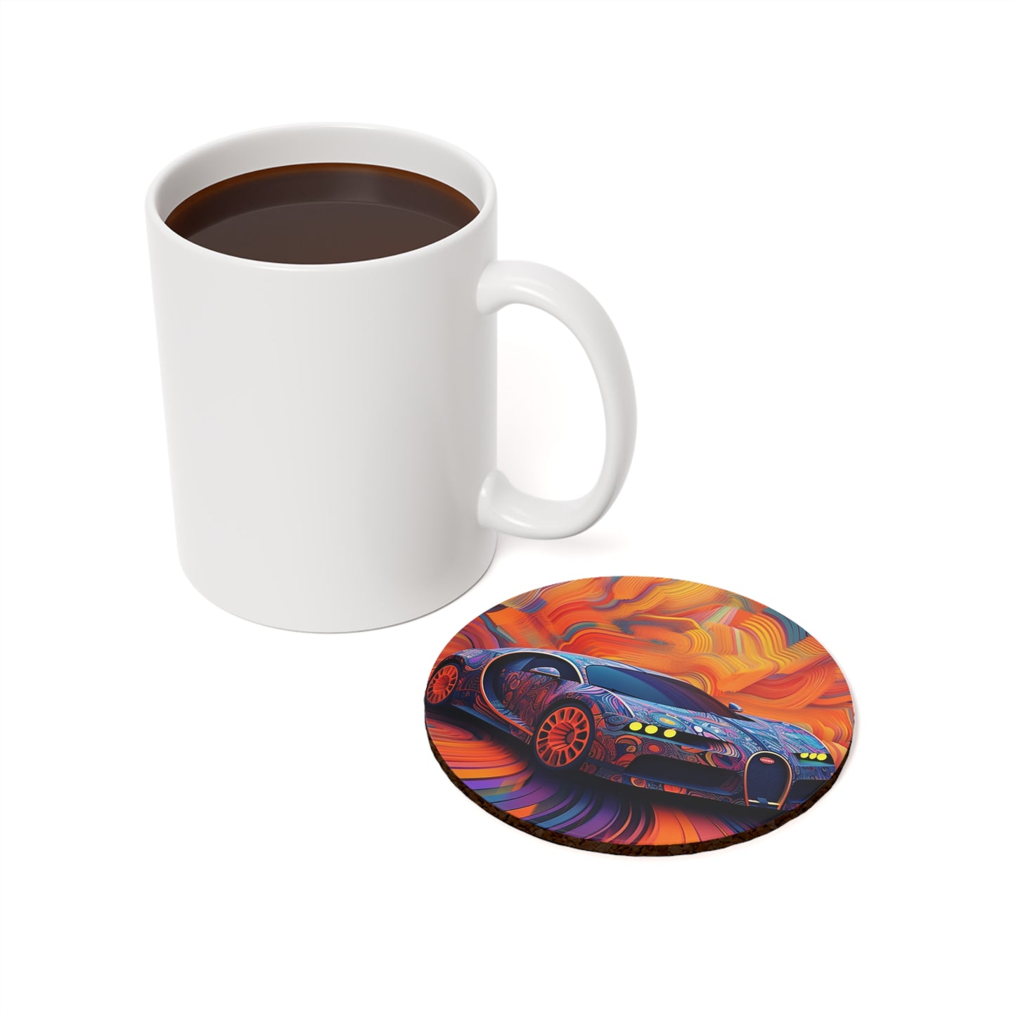 Cork Back Coaster Bugatti Abstract Concept 4