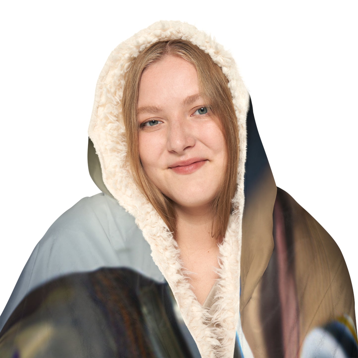 Snuggle Hooded Blanket Purple Iris in a vase 5