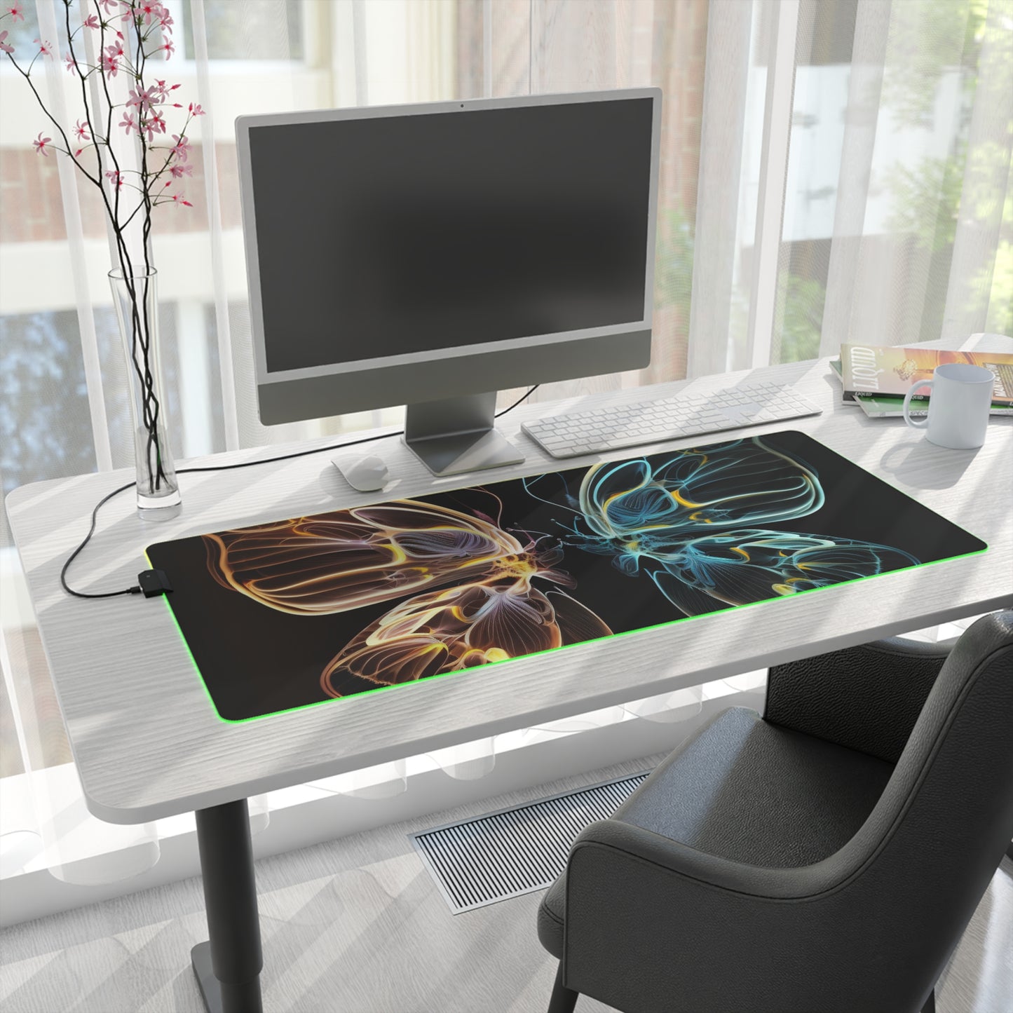 LED Gaming Mouse Pad Neon Glo Butterfly 3