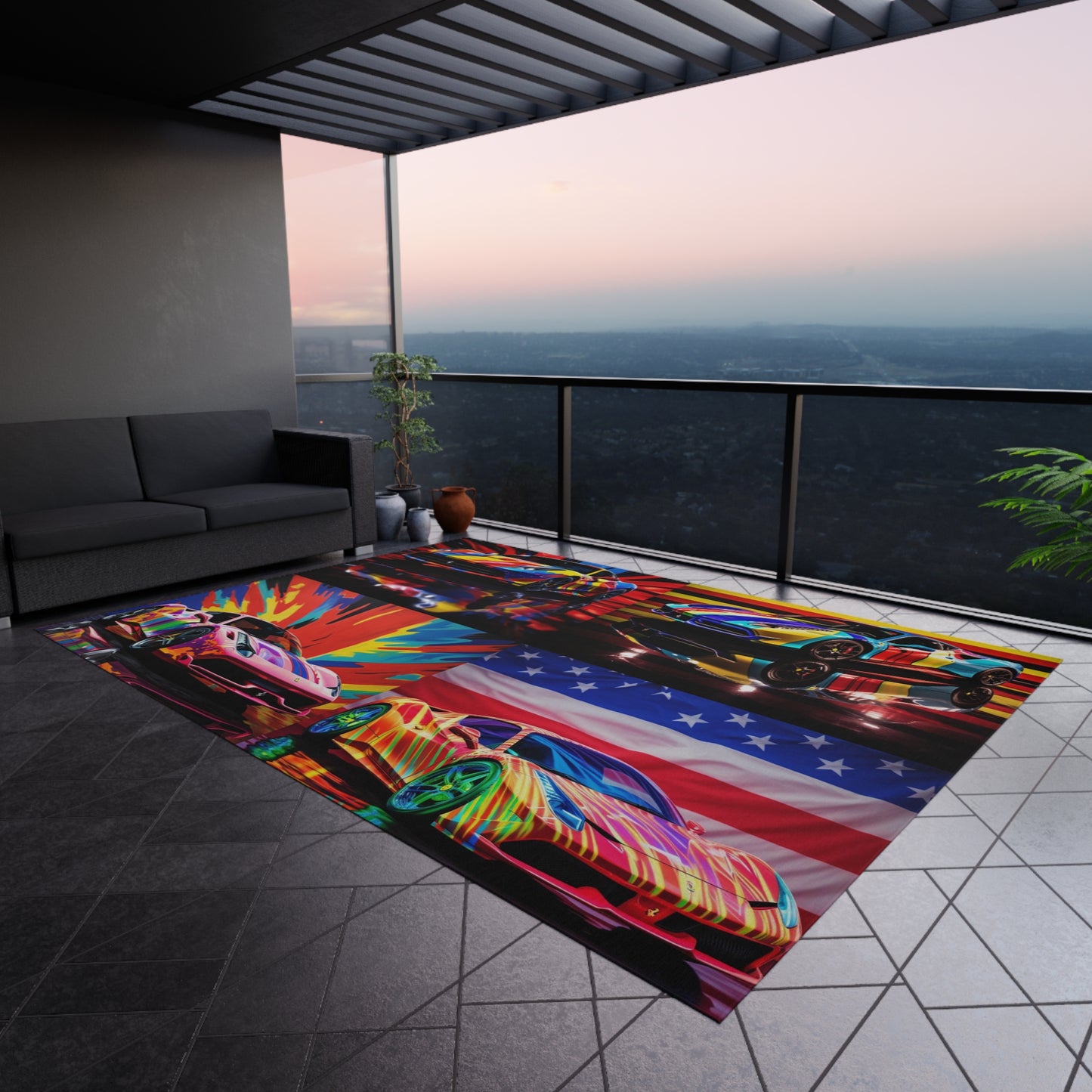 Outdoor Rug Hyper Colorfull Ferrari 5