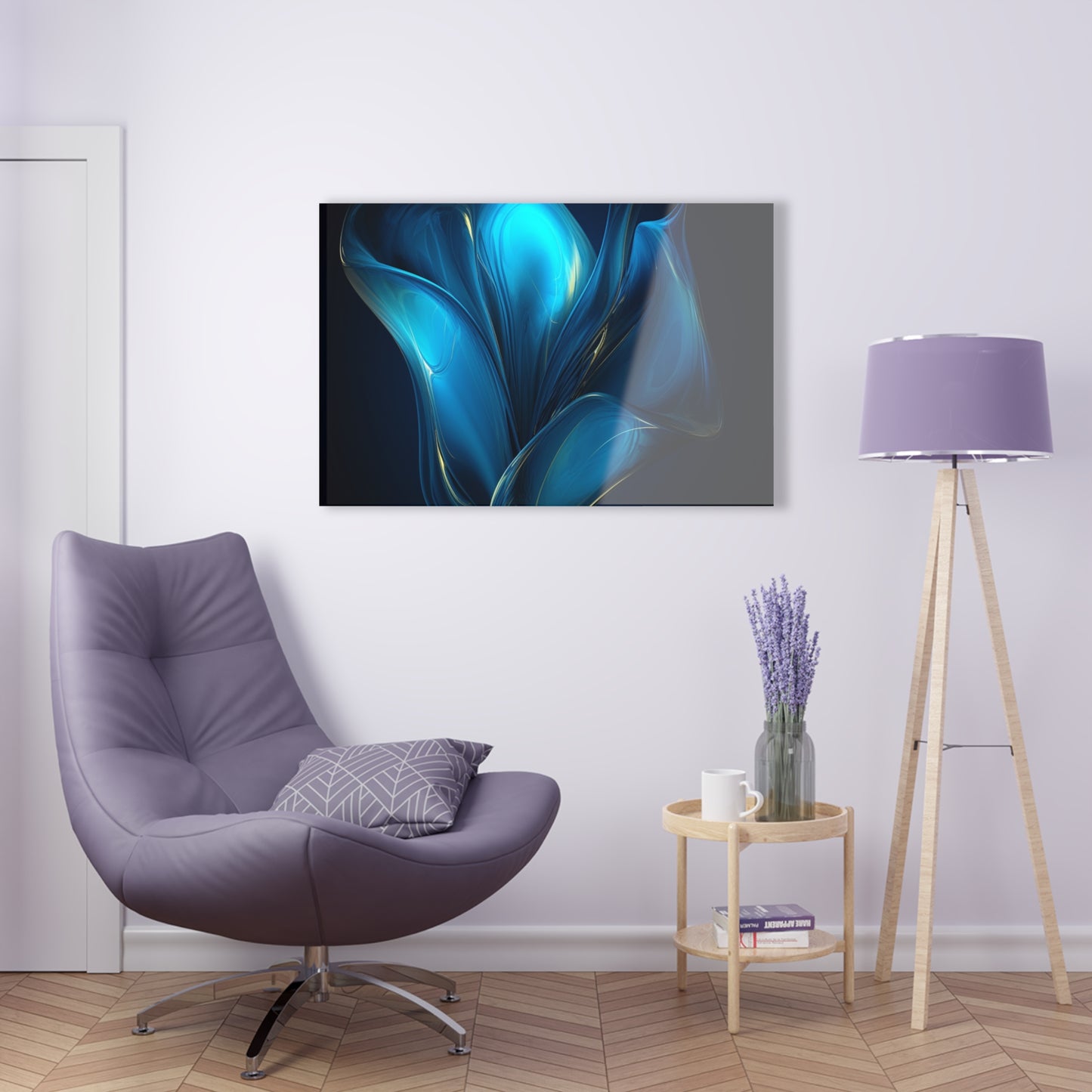 Acrylic Prints Abstract Blue Tulip 2