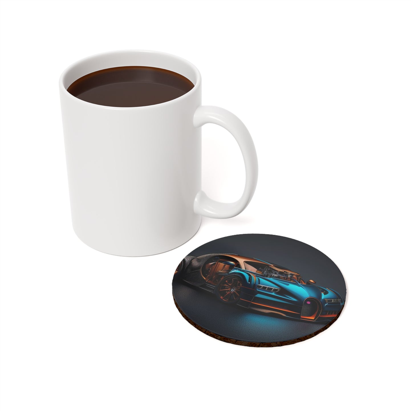 Cork Back Coaster Bugatti Blue 4