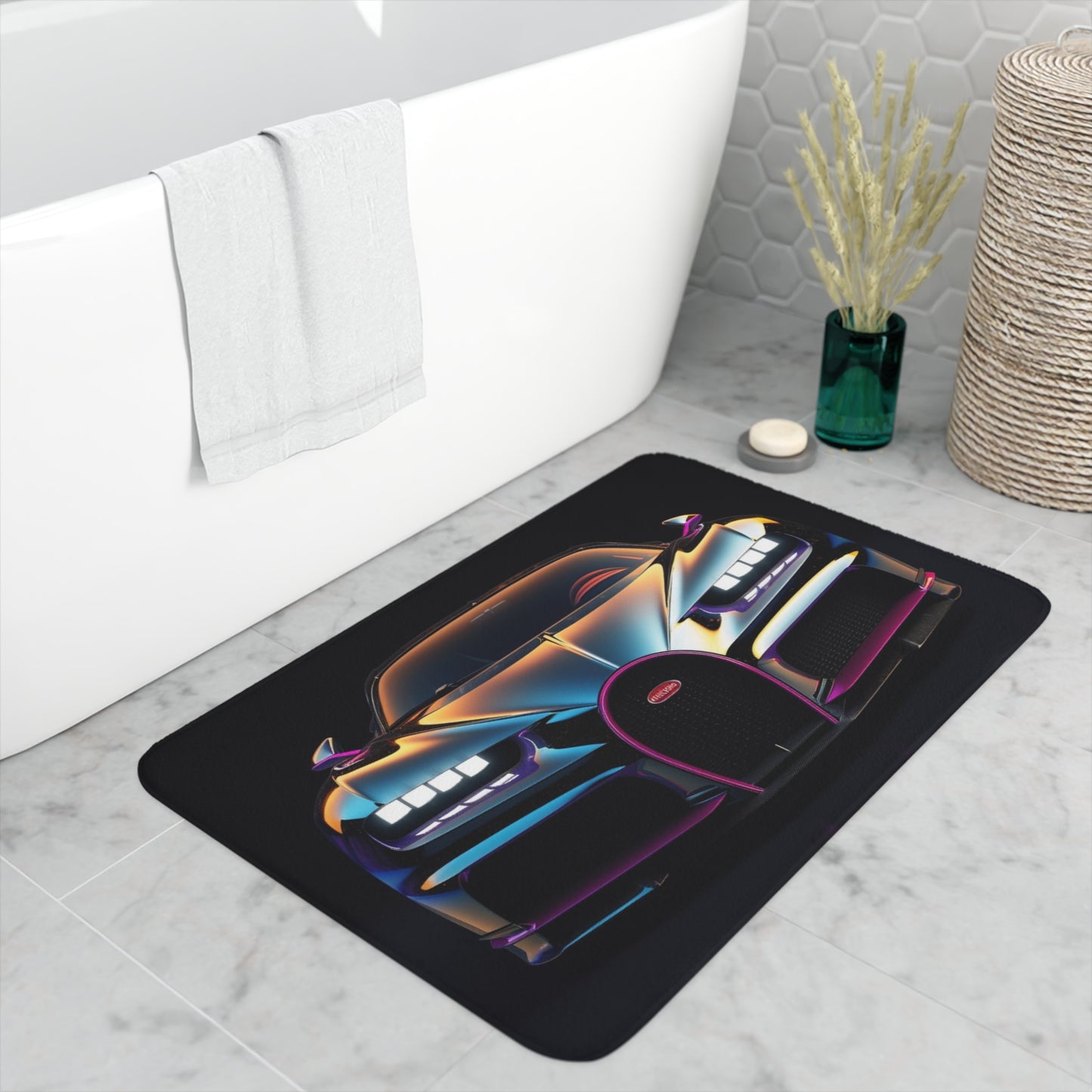 Memory Foam Bath Mat Hyper Bugatti Chiron 1