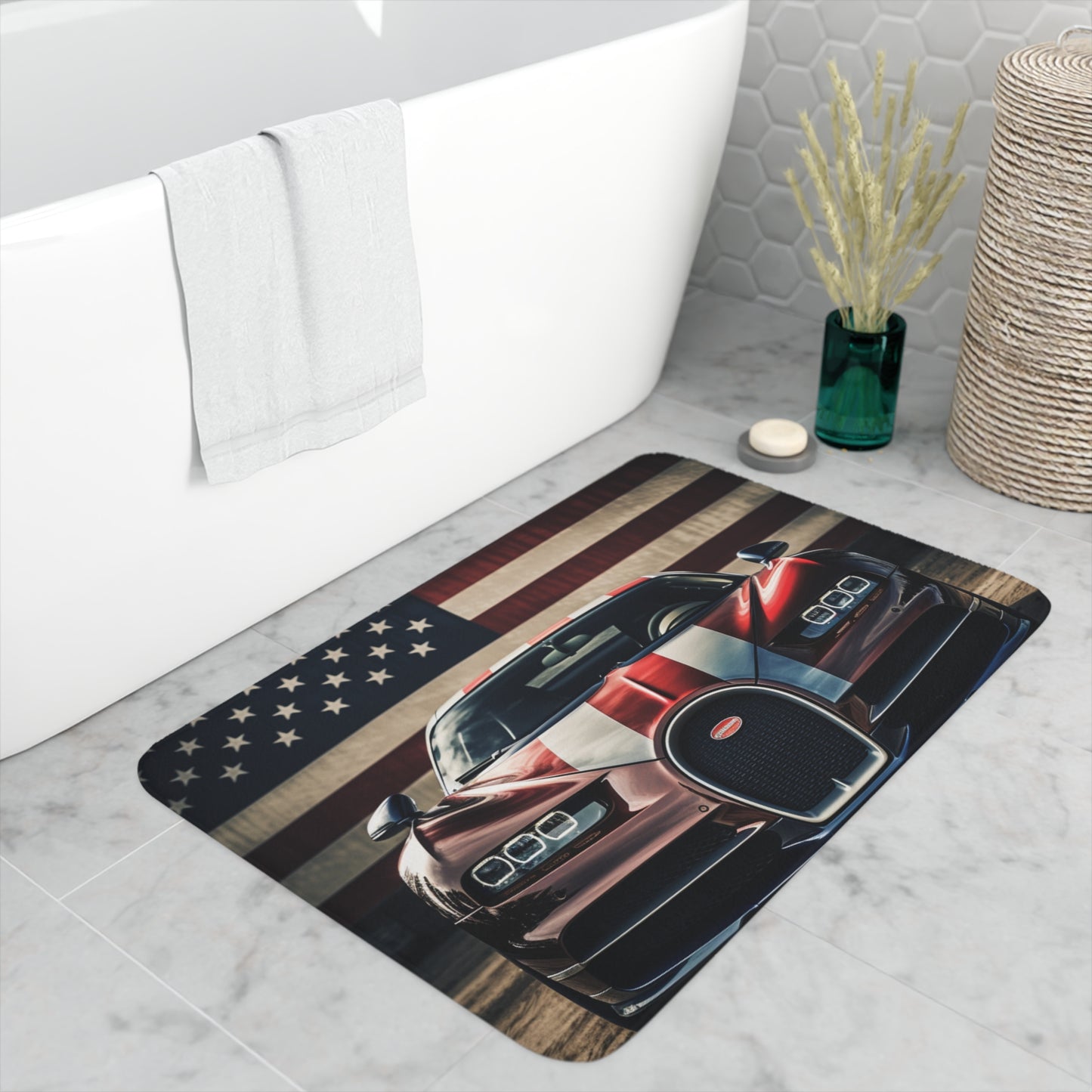 Memory Foam Bath Mat Bugatti Flag 1