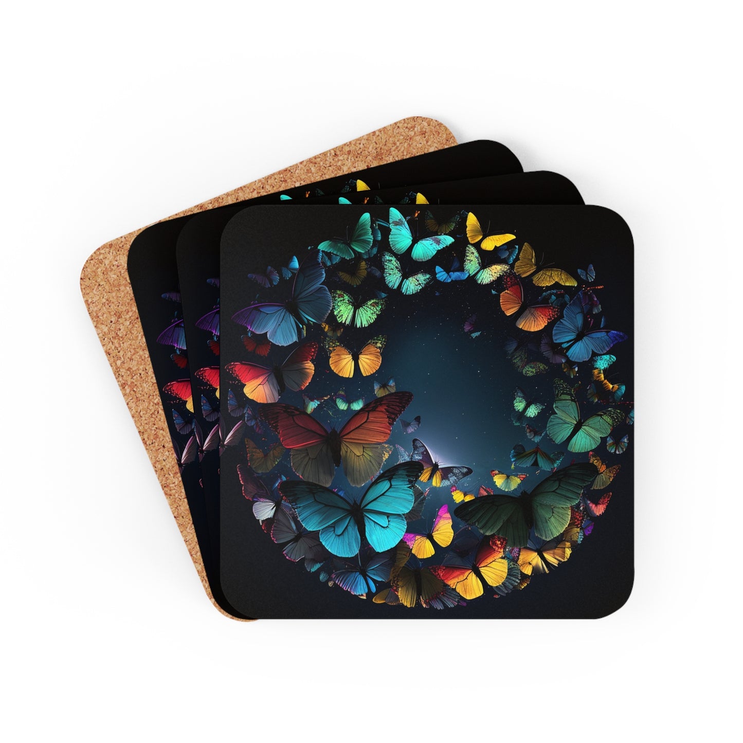 Corkwood Coaster Set Moon Butterfly 3