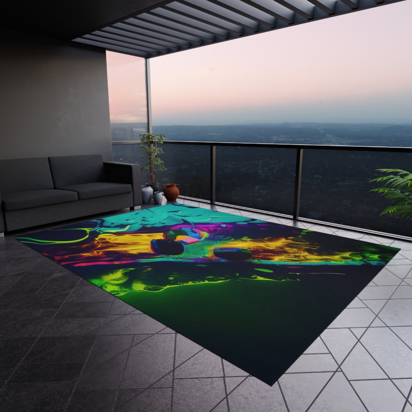 Outdoor Rug Florescent Glow 4