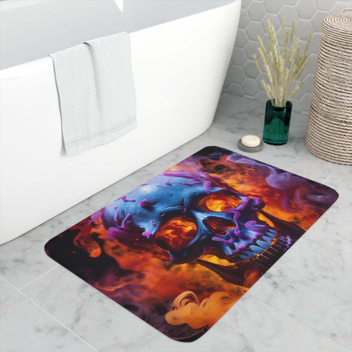 Memory Foam Bath Mat Macro Skull 3