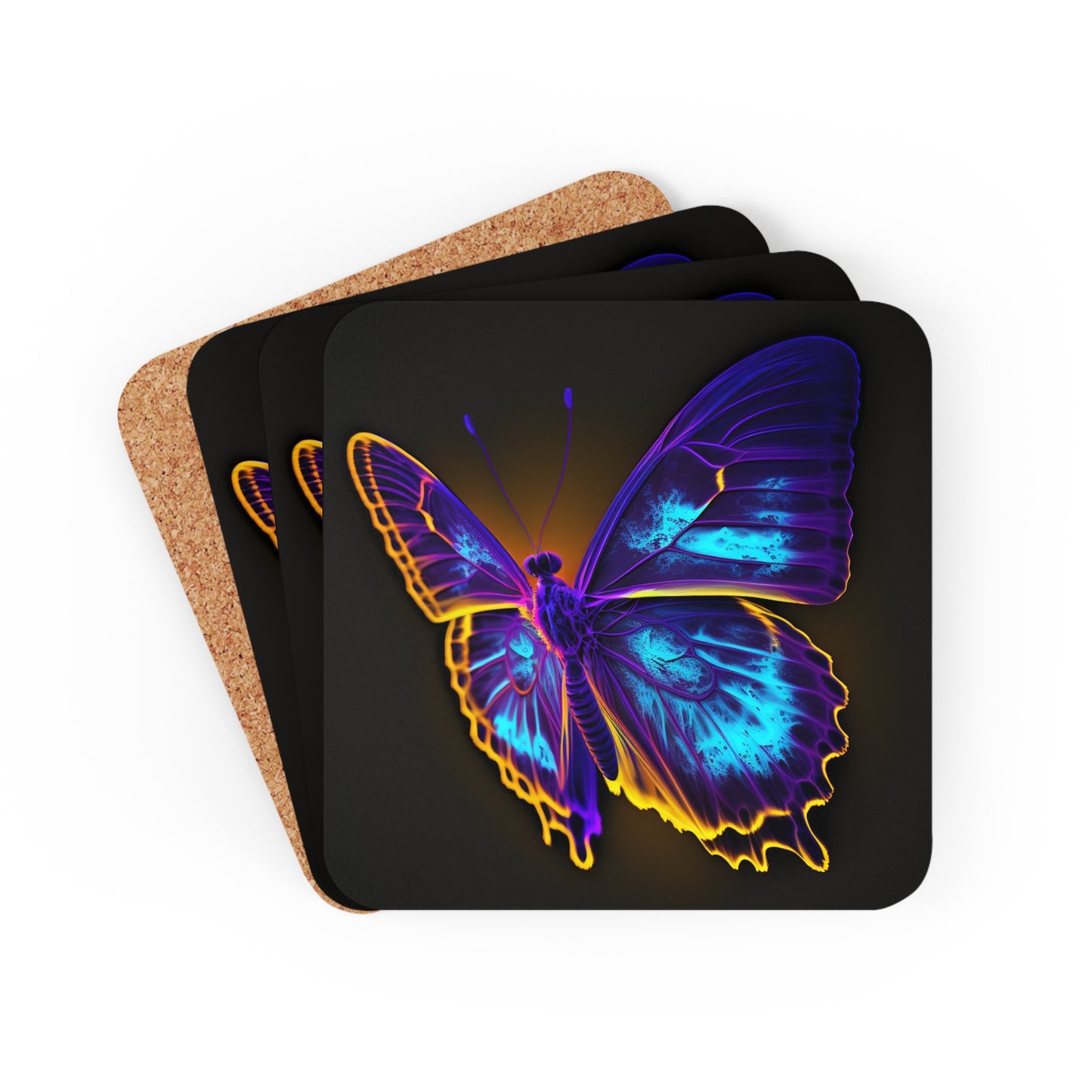 Corkwood Coaster Set Thermal Butterfly 4