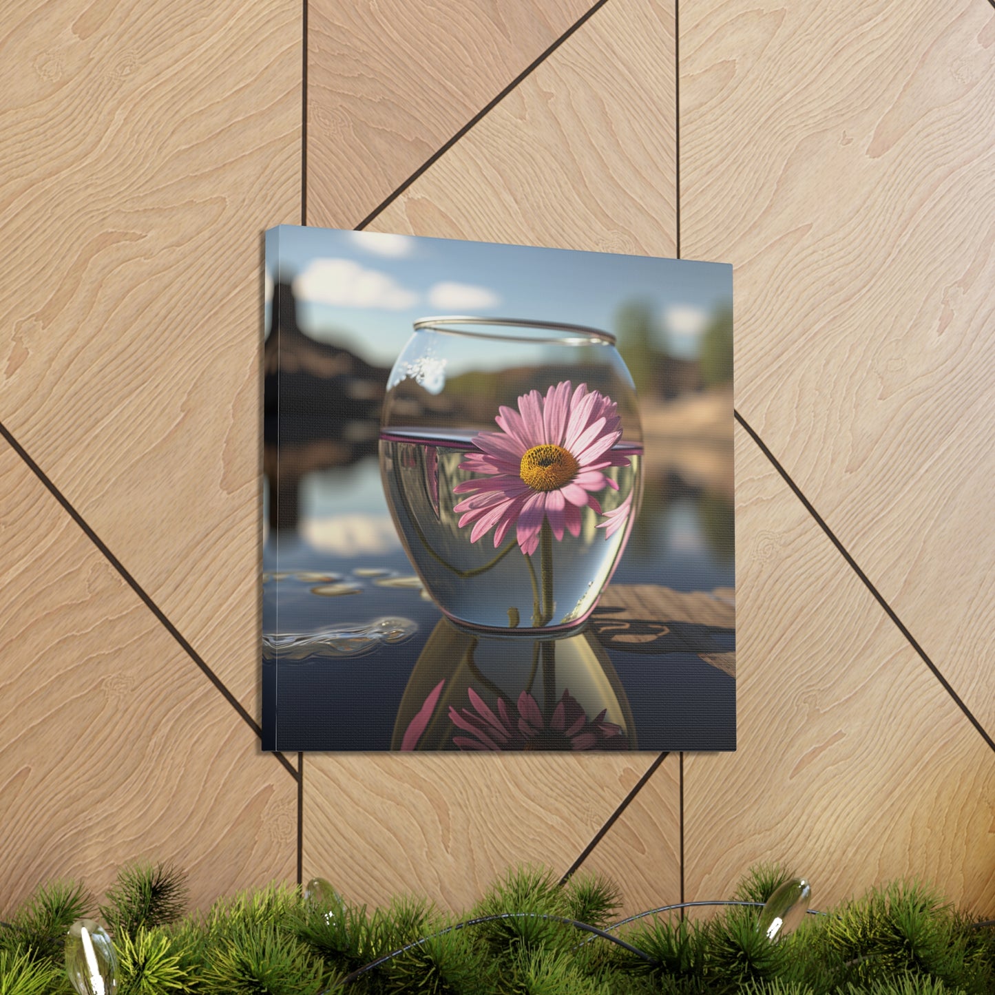 Canvas Gallery Wraps Daisy in a vase 1