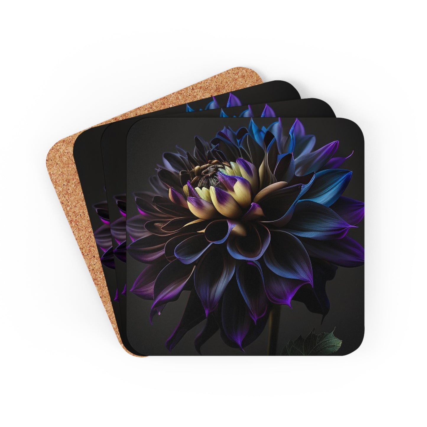 Corkwood Coaster Set Dahlia Purple 1