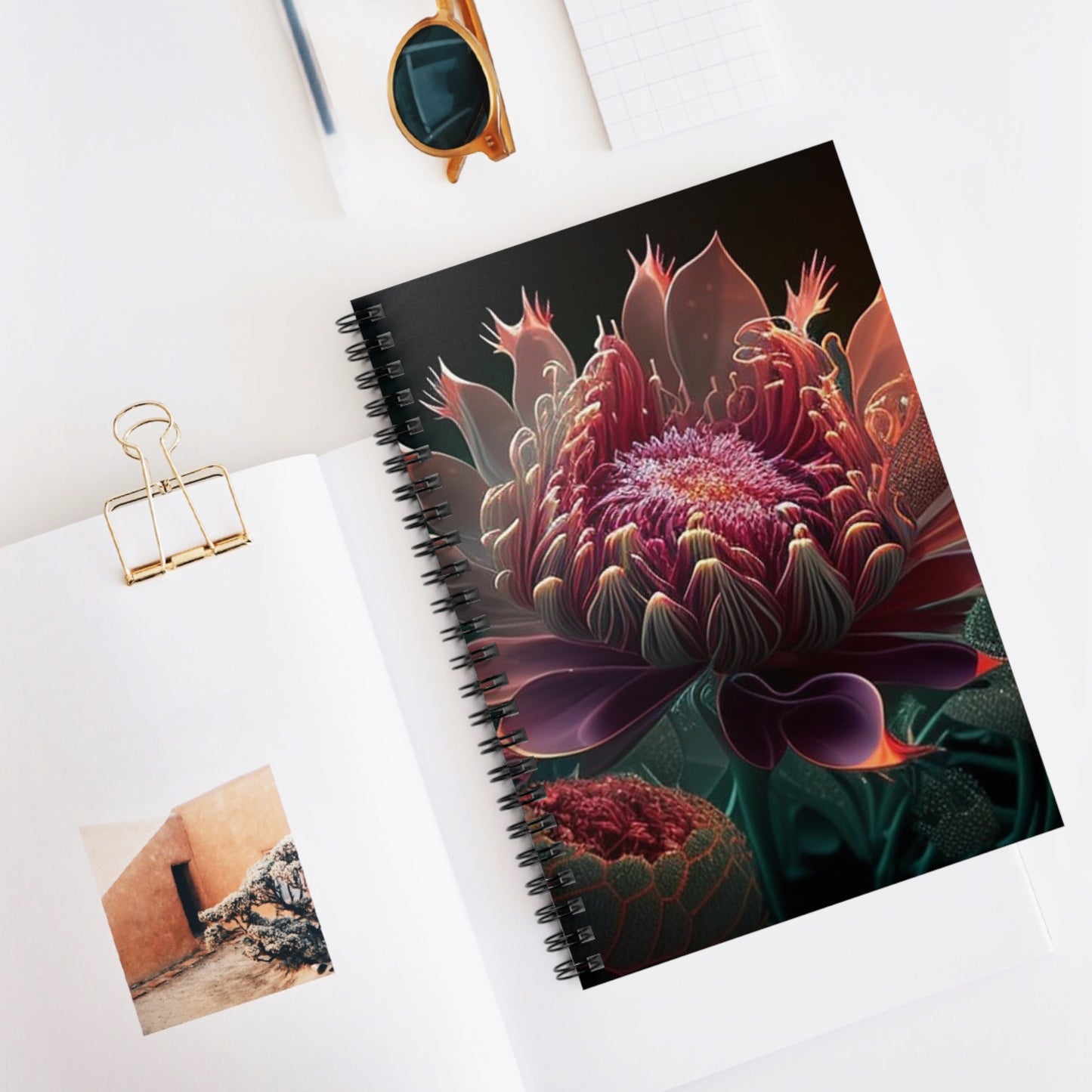 Spiral Notebook - Ruled Line Flower Arangment 1