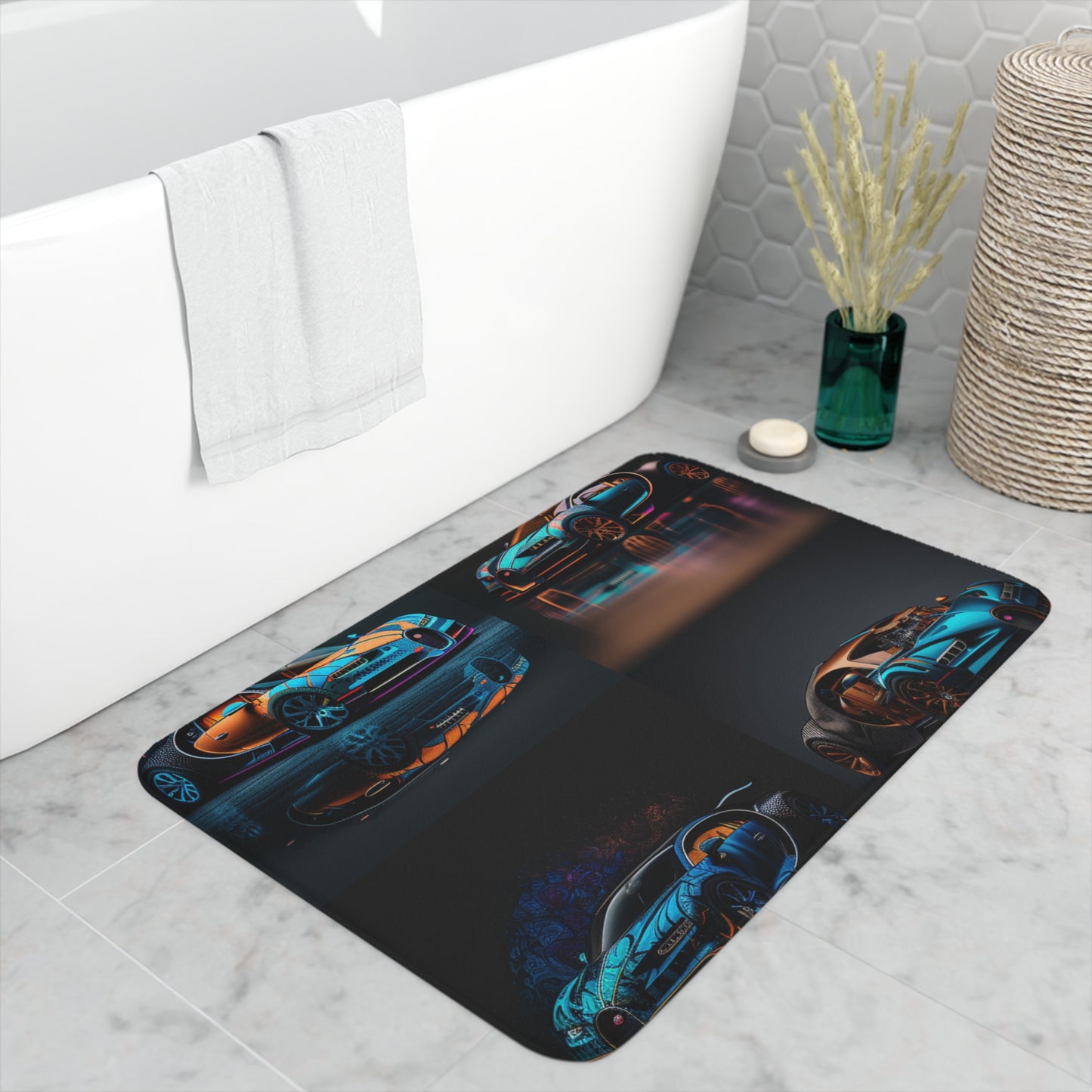 Memory Foam Bath Mat Bugatti Blue 5