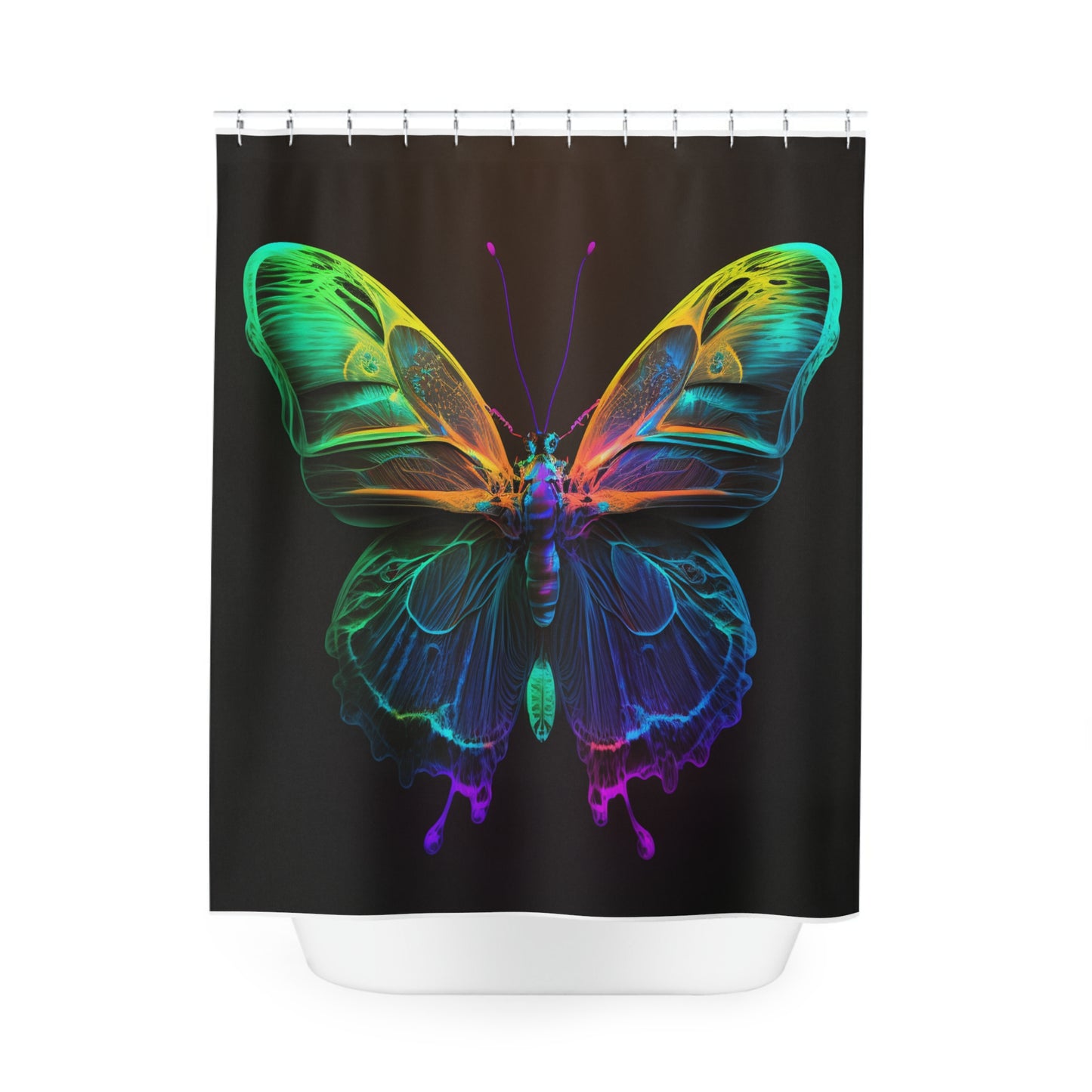 Polyester Shower Curtain Raw Hyper Color Butterfly 3