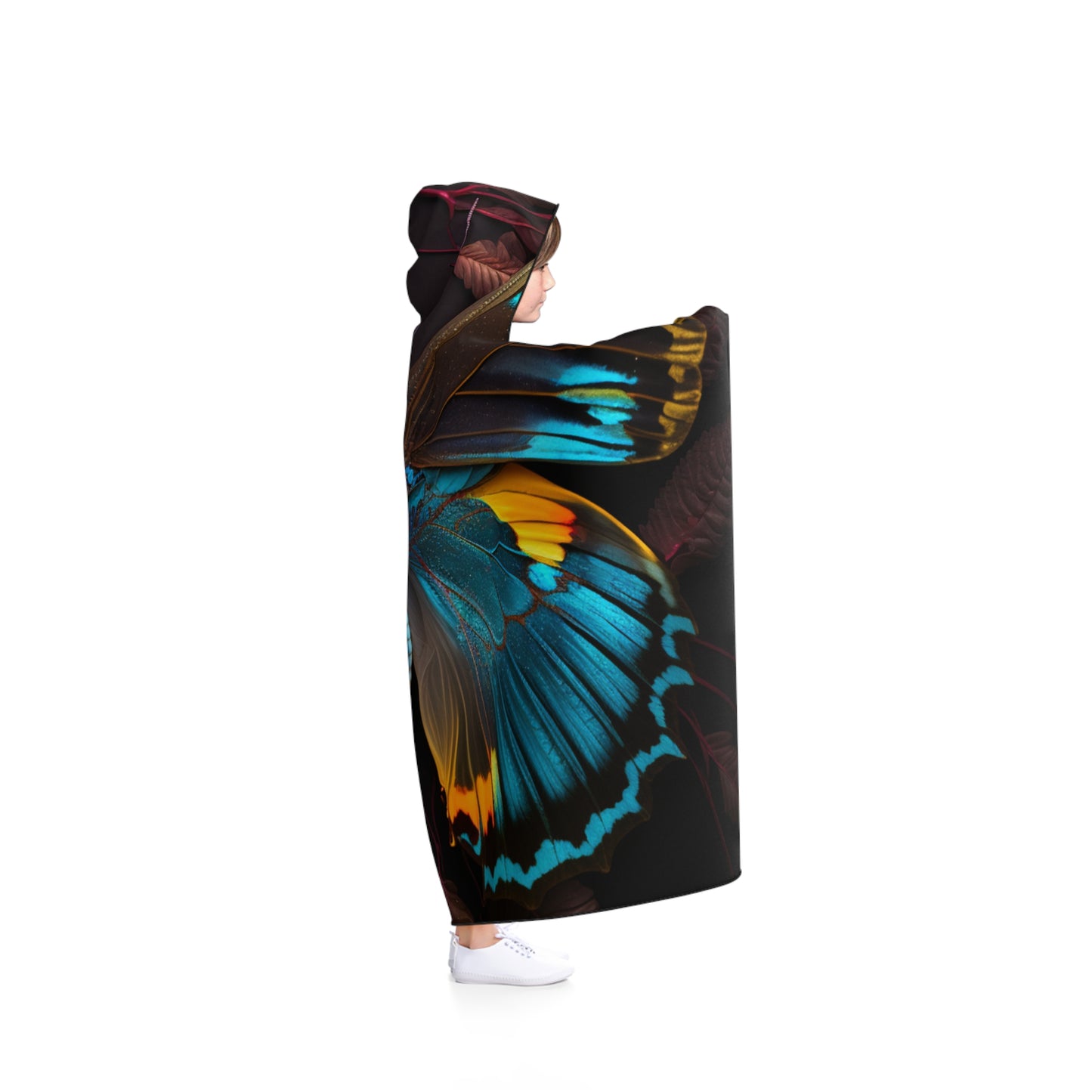 Hooded Blanket Neon Butterfly Flair 1