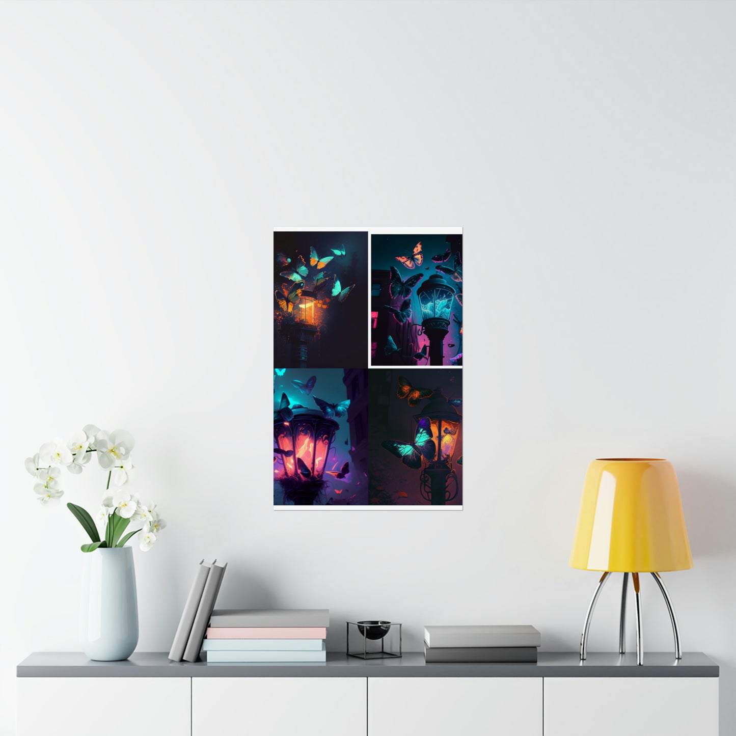 Premium Matte Vertical Posters Street Light Butterfly 5
