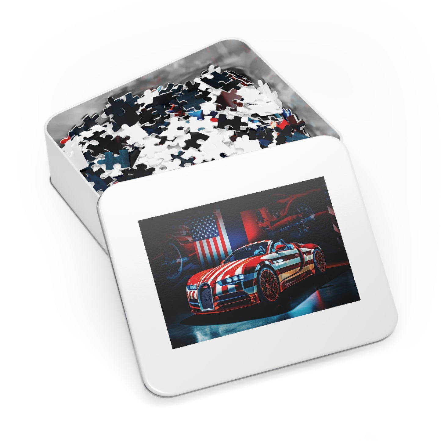 Jigsaw Puzzle (30, 110, 252, 500,1000-Piece) Macro Bugatti American Flag 2