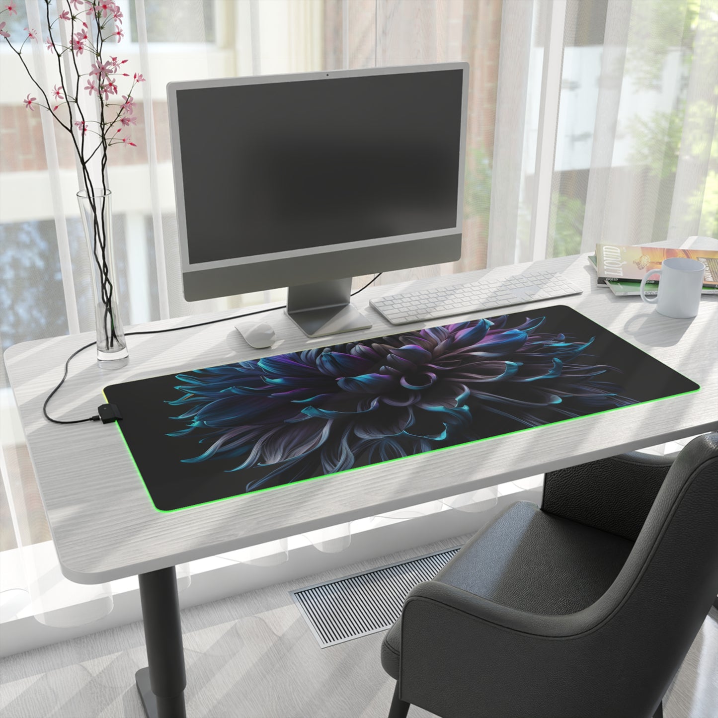 LED Gaming Mouse Pad Dahlia Purple 3