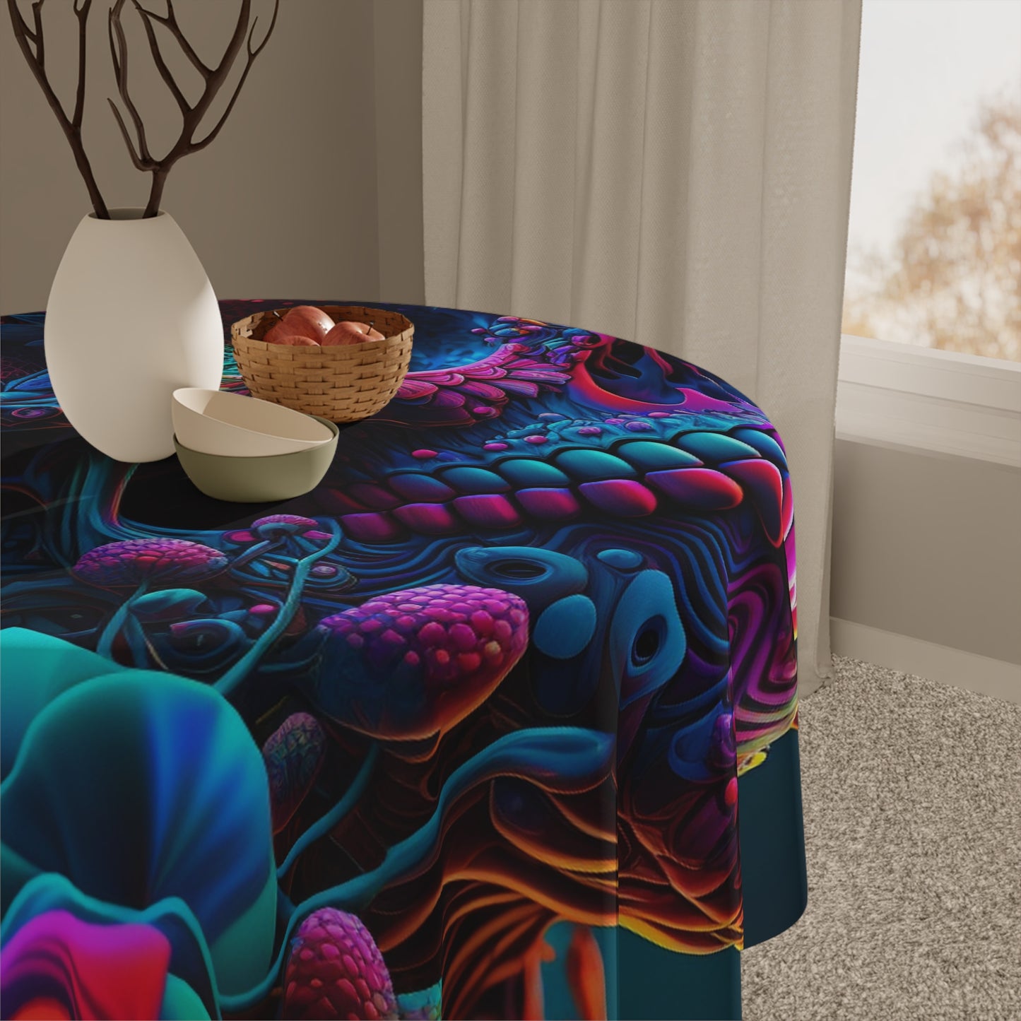 Tablecloth Florescent Skull Death 3