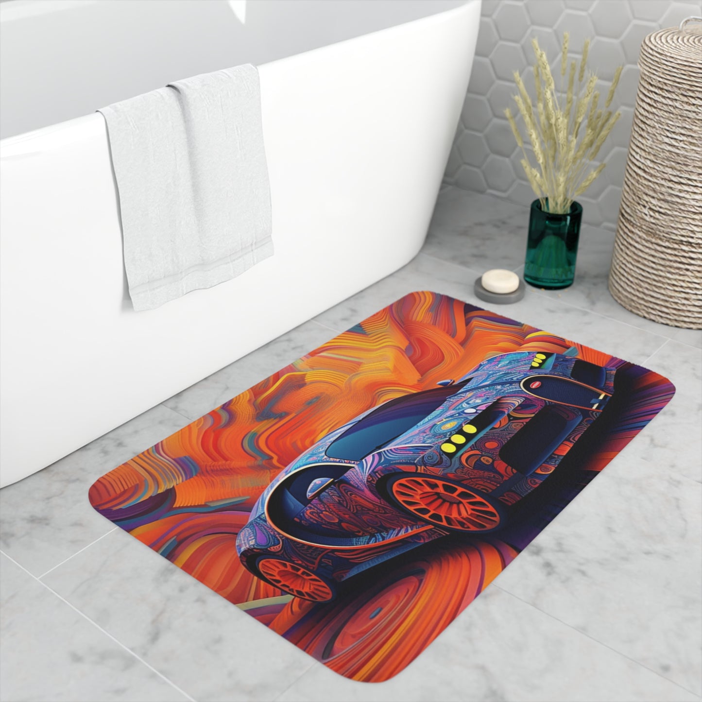 Memory Foam Bath Mat Bugatti Abstract Concept 4
