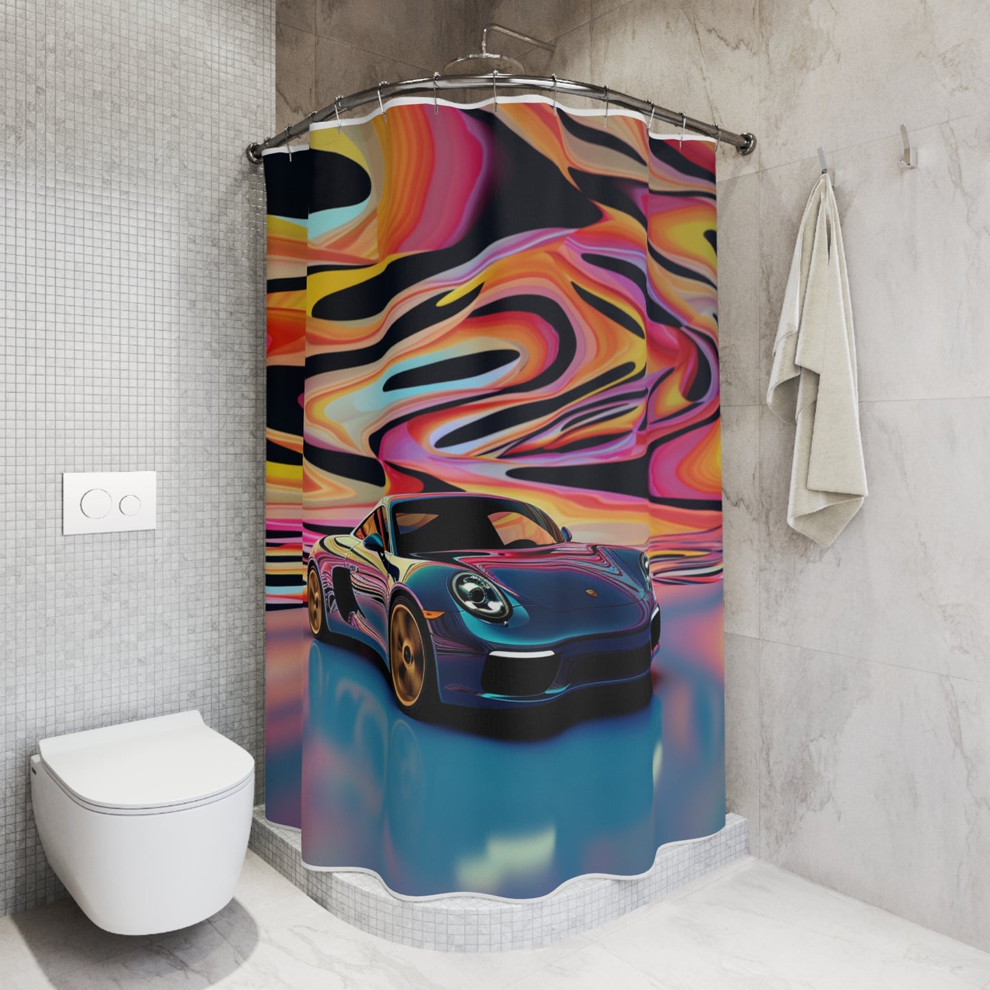 Polyester Shower Curtain Porsche Water Fusion 2