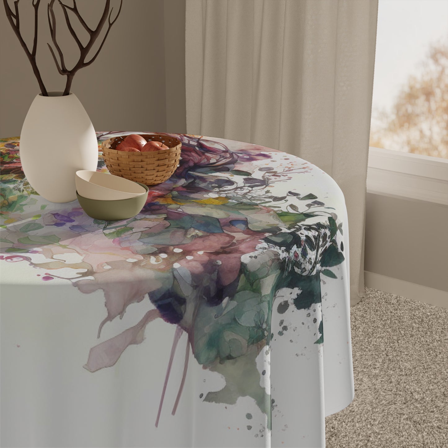 Tablecloth Mother Nature Bright Spring Colors Realistic Watercolor 3