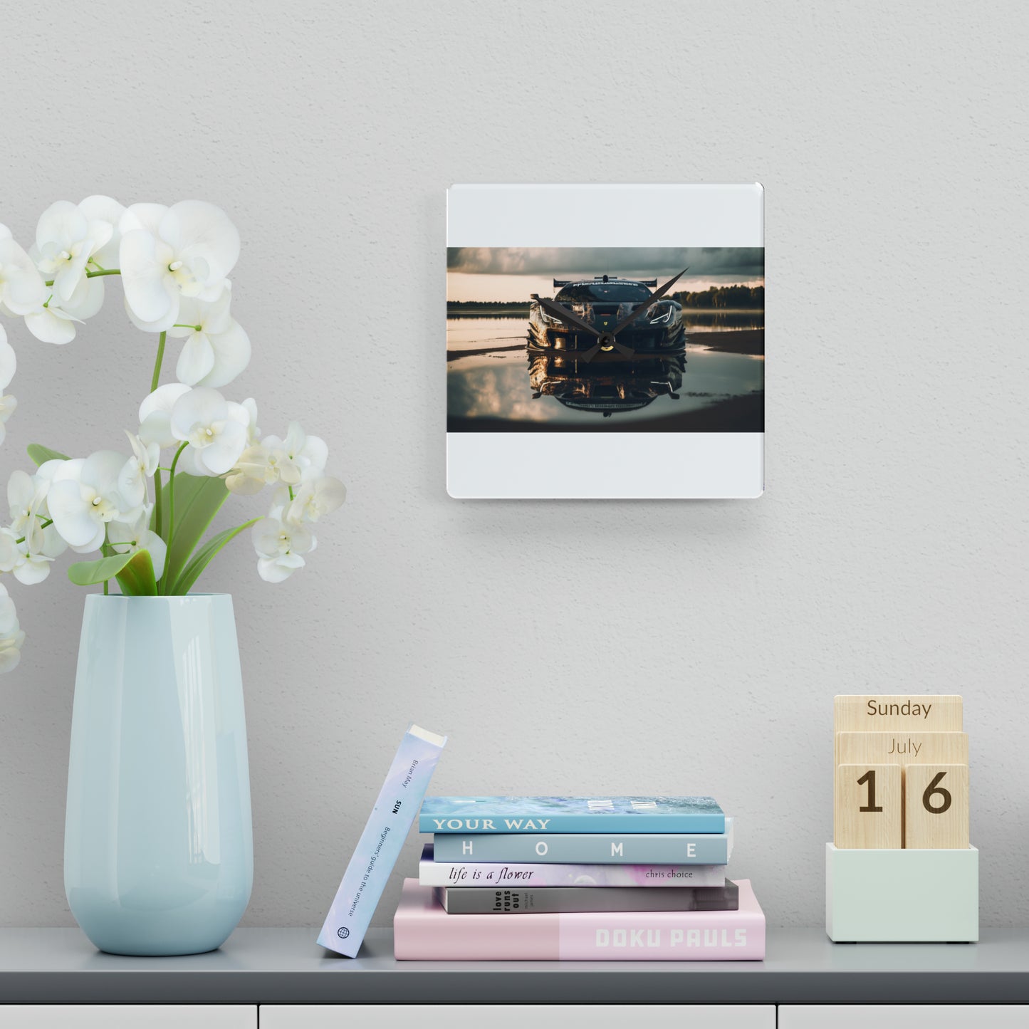 Acrylic Wall Clock Ferrari Lake 3