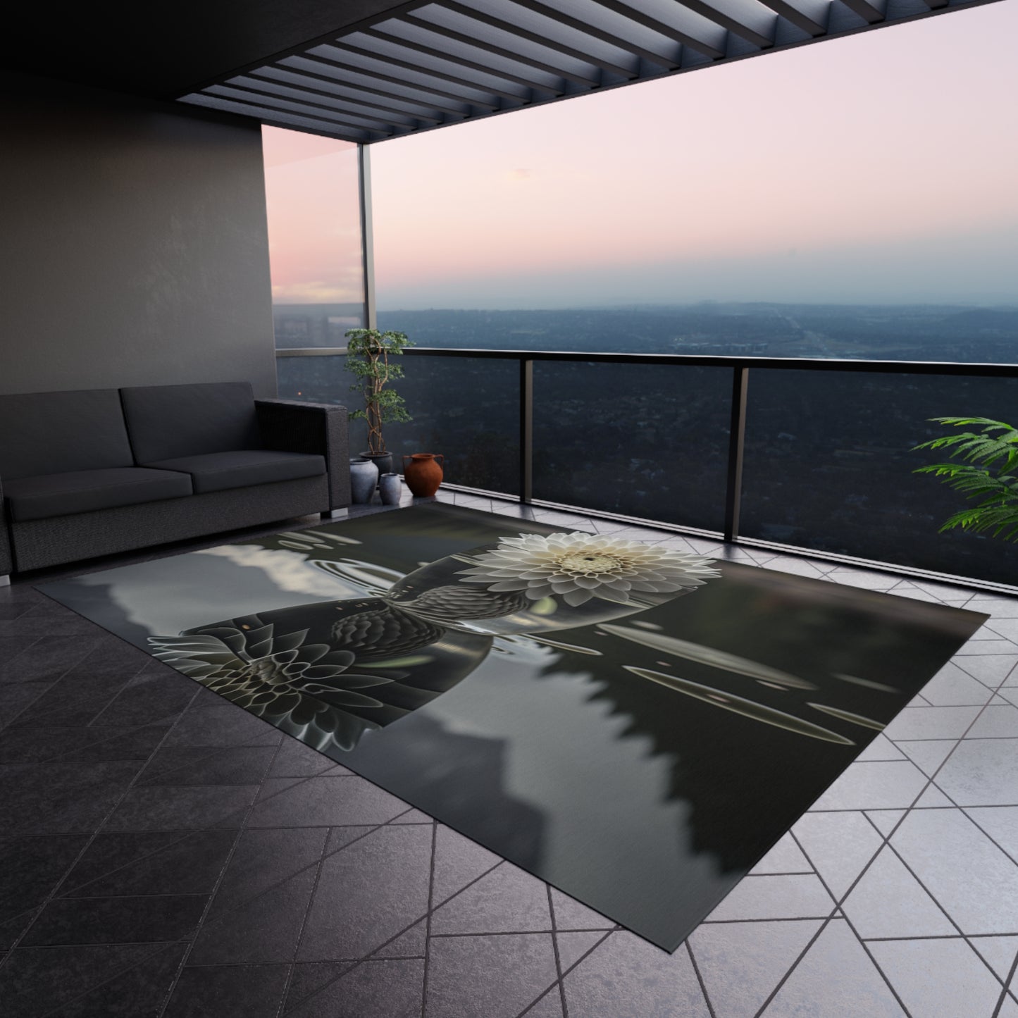 Outdoor Rug White Dahlia 3