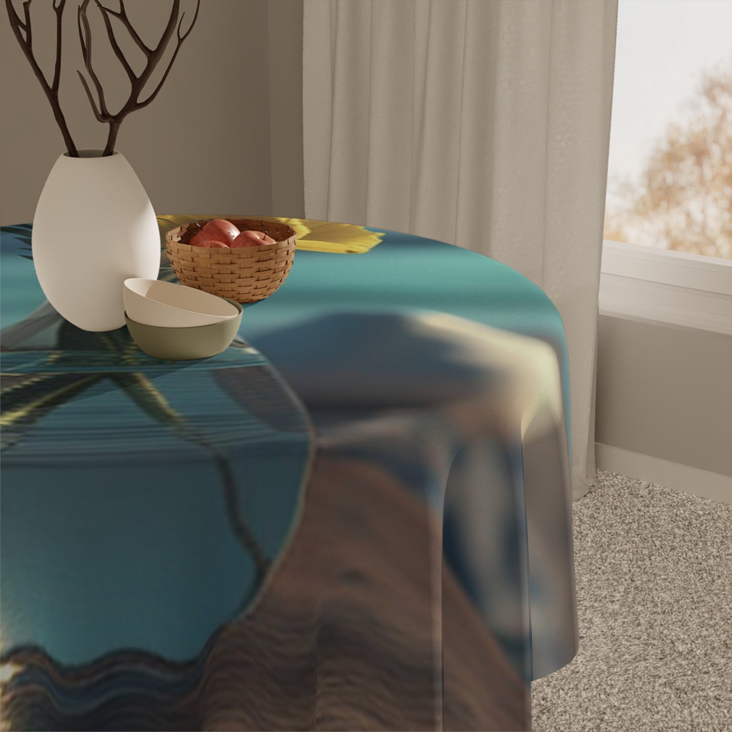 Tablecloth Yellow Gladiolus glass 4